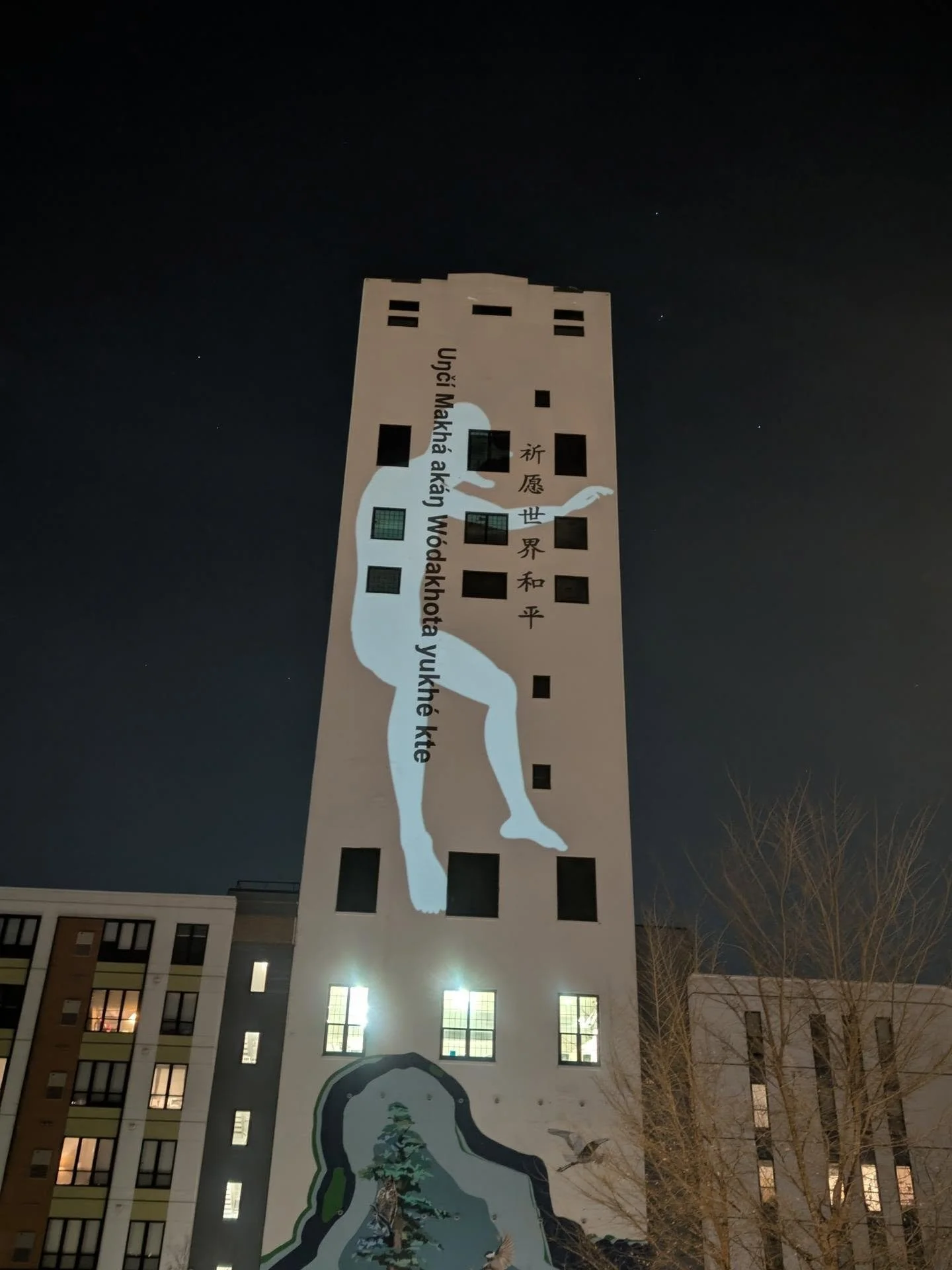 Another wild one with @n8me.

Always seen this bad boy from the highway but find a great projection spot facing north. Had some really fun reactions from campus students. 

Can't wait to go back with more lumens. 

#projectionart #projectionmapping #