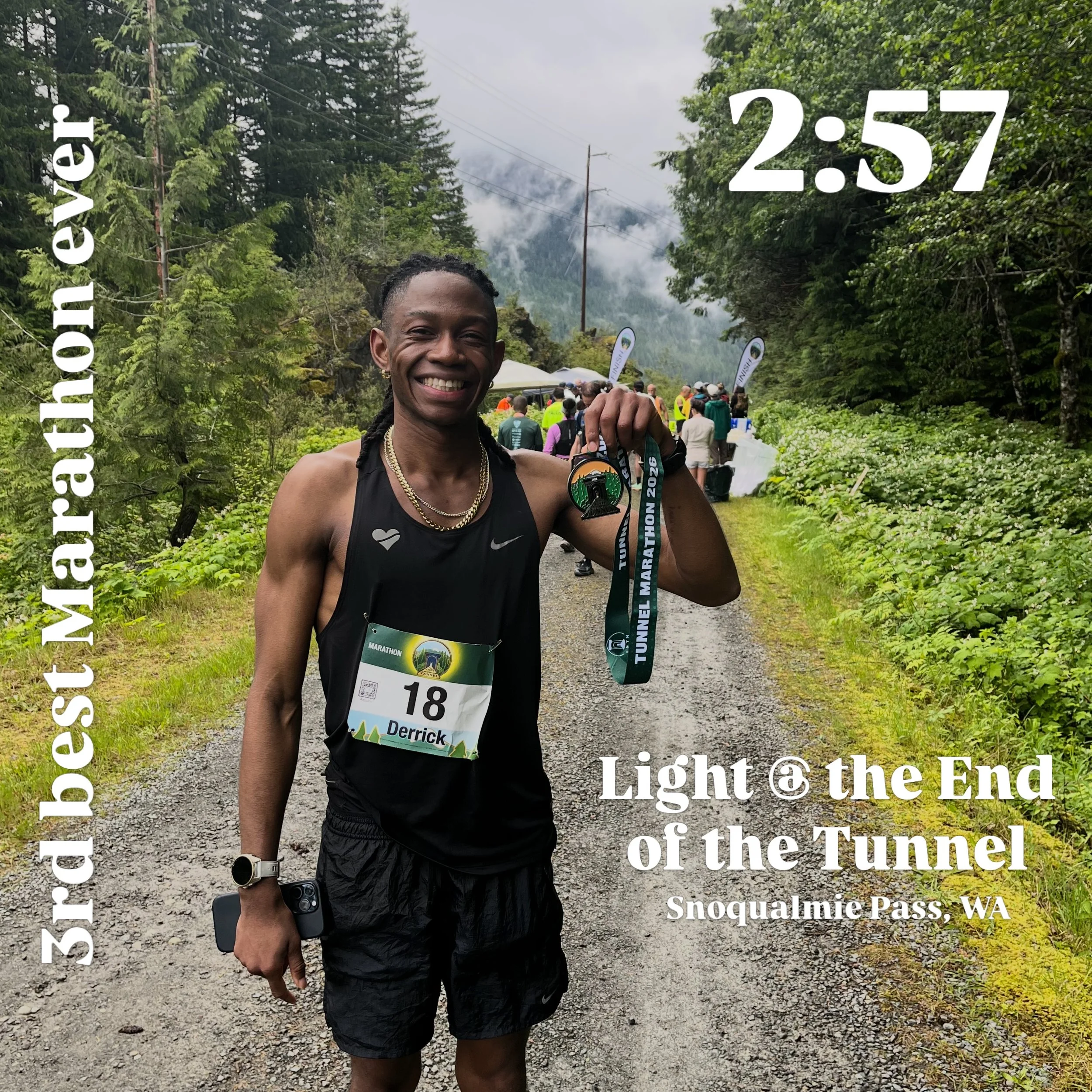 Tough terrain on this course left a lot of people running 10+ minutes off of their PRs. Not Derrick, though. Wanting to stop and take the DNF as early as the first 10k because everything felt &ldquo;off,&rdquo; instead he pushed on. 

Sometimes it is