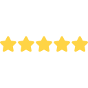Five gold stars in a horizontal row.