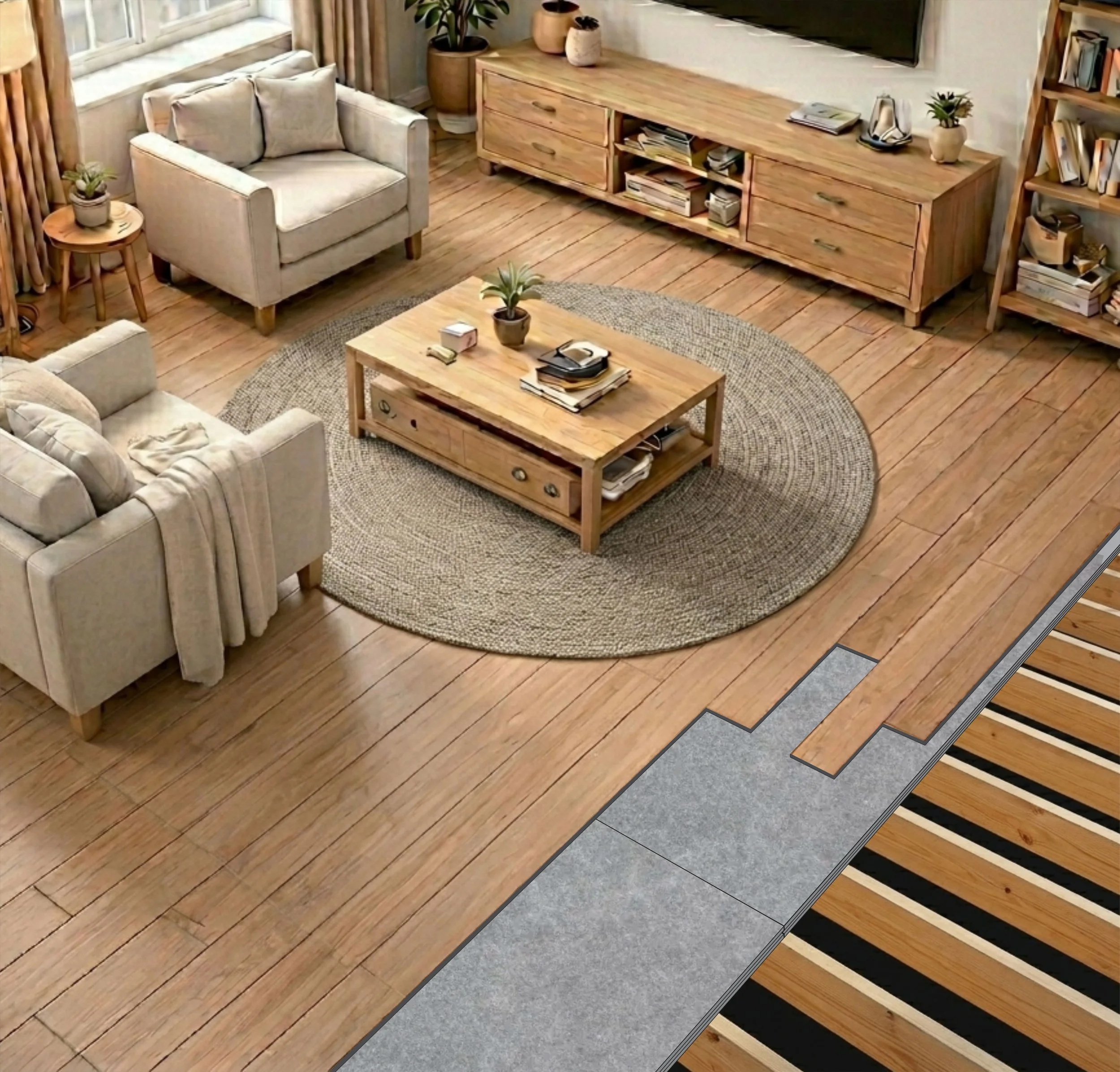 Living Room with FloorSure