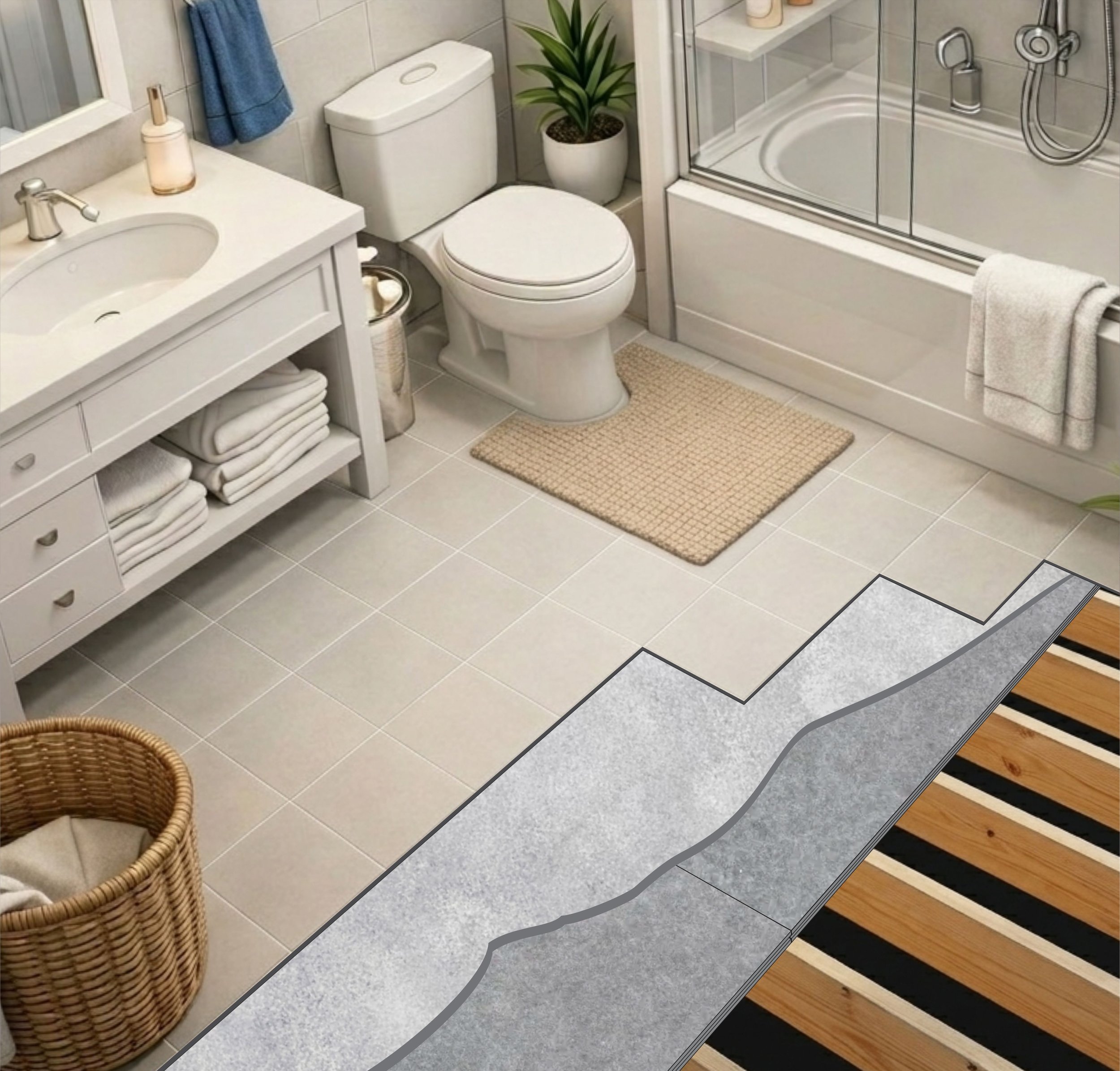 Bathroom with FloorSure