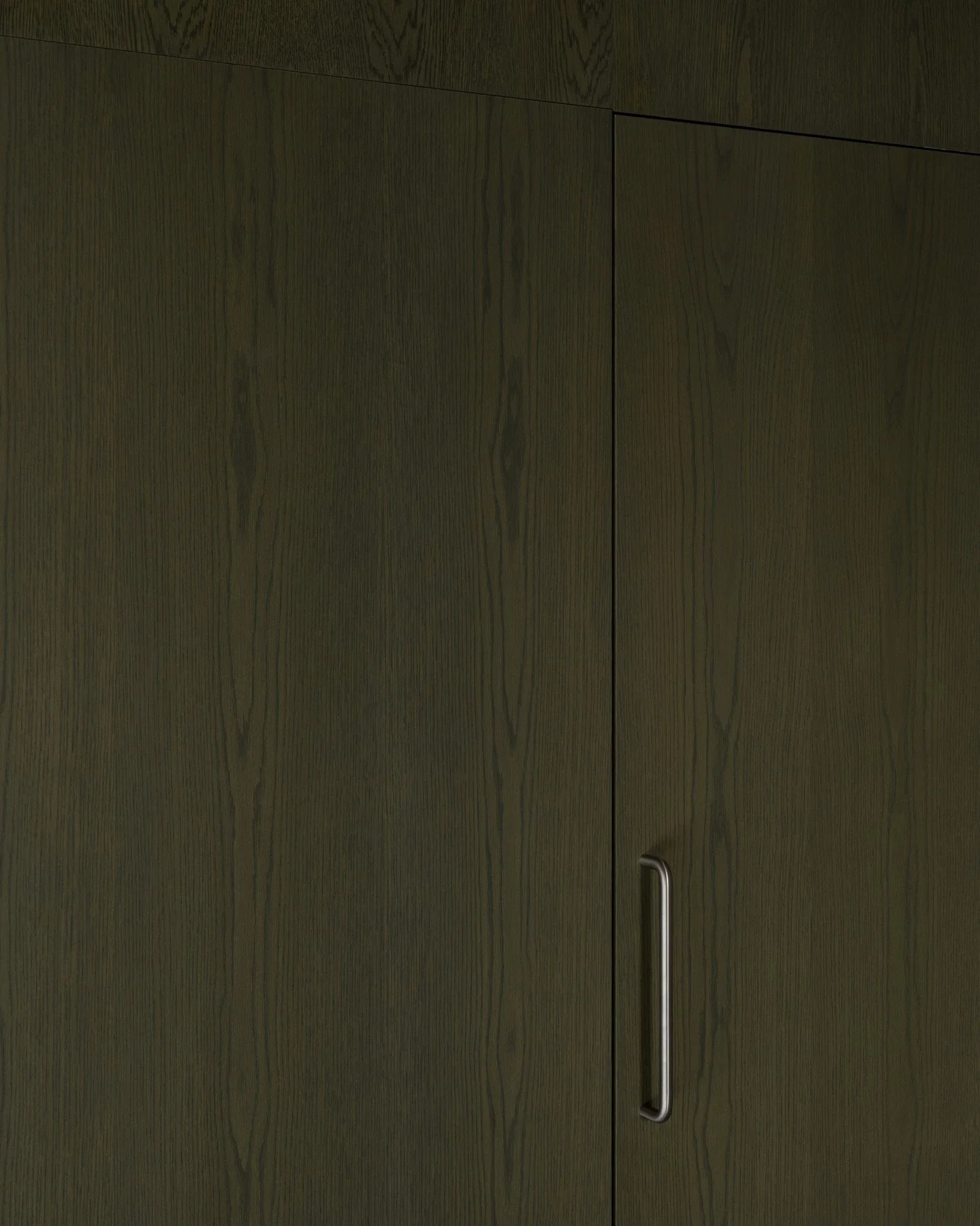 A reminder that applied colour and natural materials don't have to be mutually exclusive.⁠
⁠
At our Foundry project, white american oak veneer was stained green by the joiner's french polisher with the brief to approximate Murobond Paint's "Row 