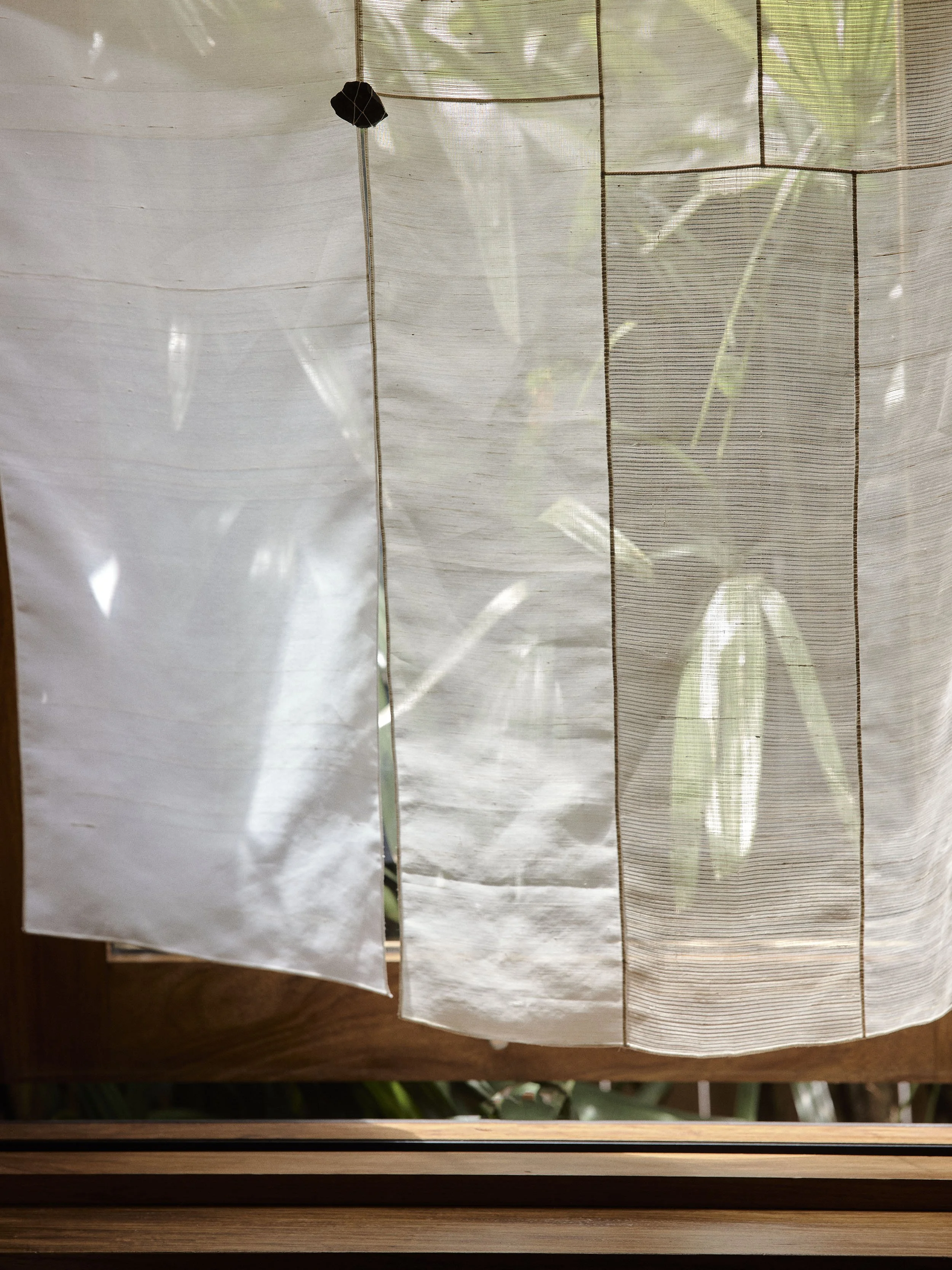 A close-up view of the Korean screens in the Sydney terrace renovation, Clay House, by Muci architects.