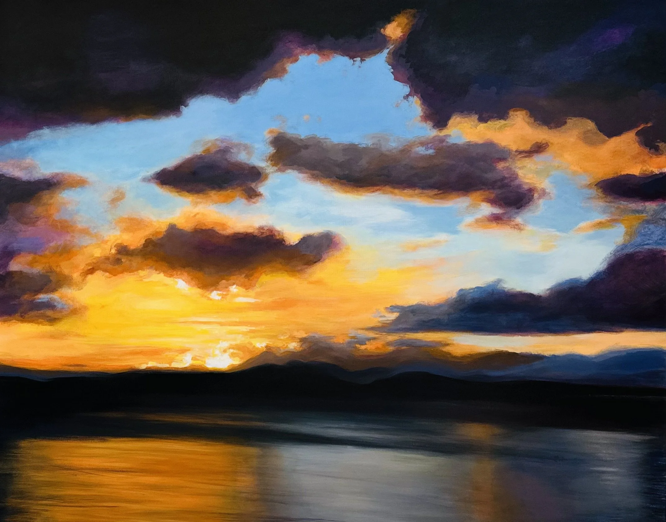 sunset west seattle  Acrylic on canvas
