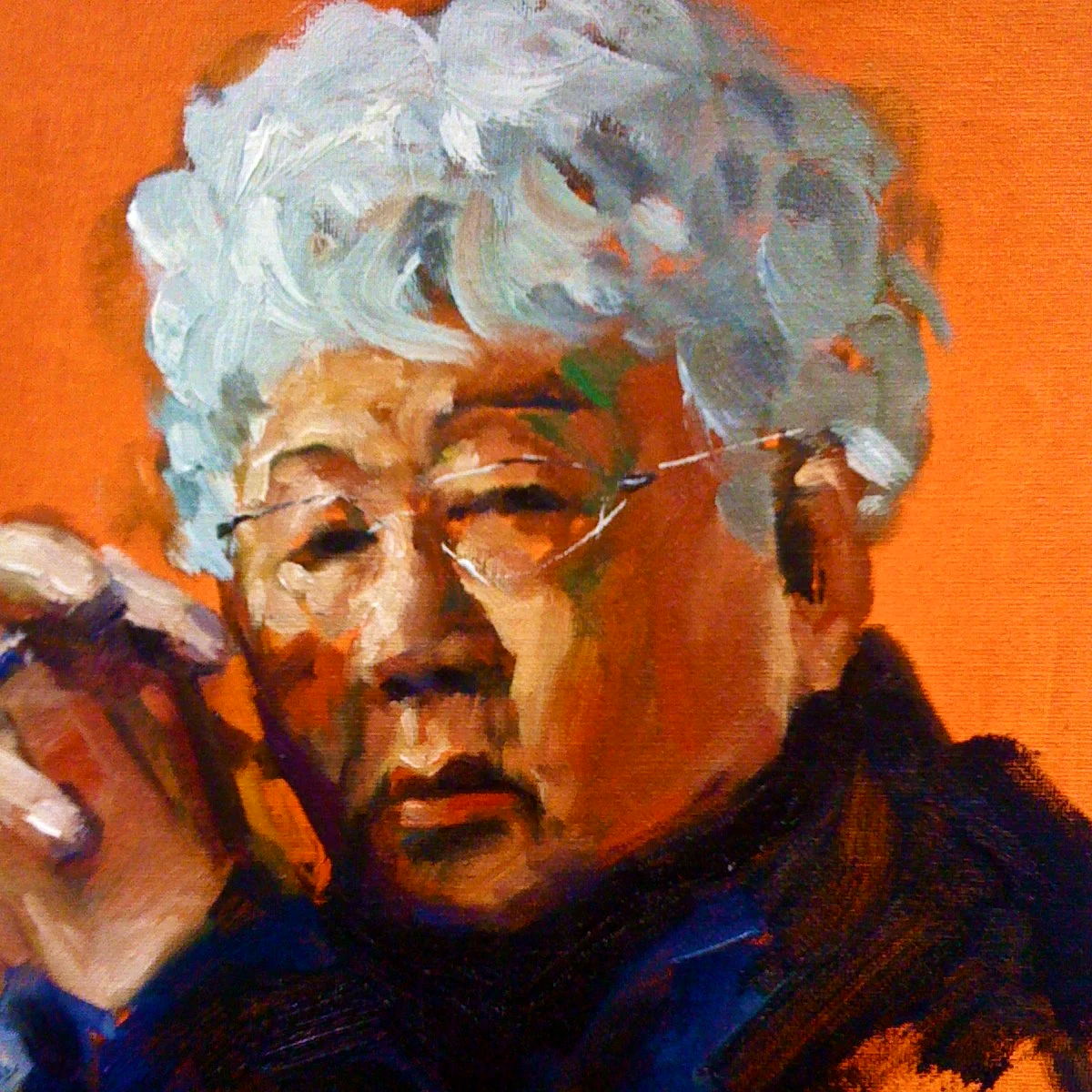 Mrs Fujii. Oils on canvas panel