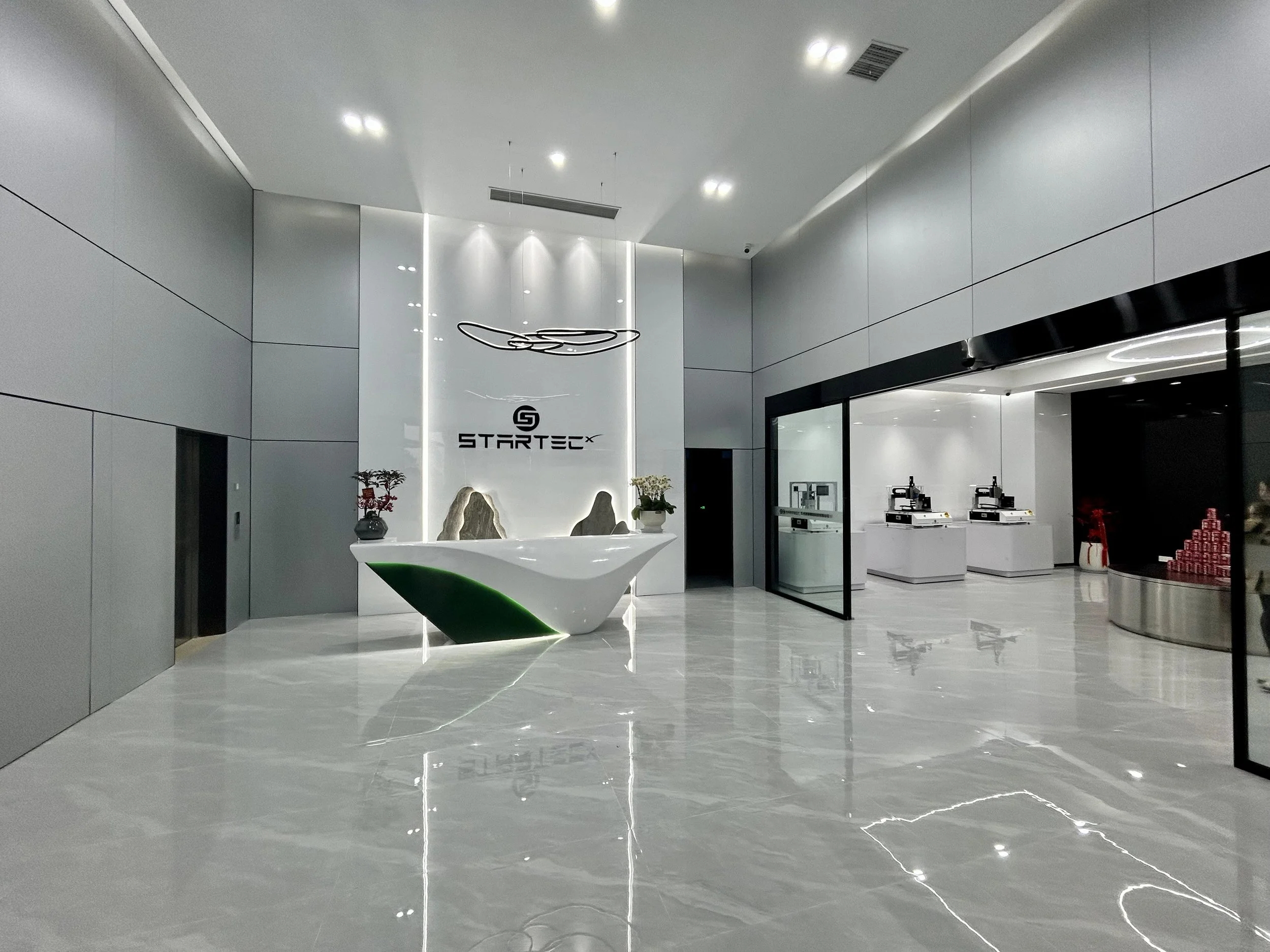 Modern office lobby in Vietnam.