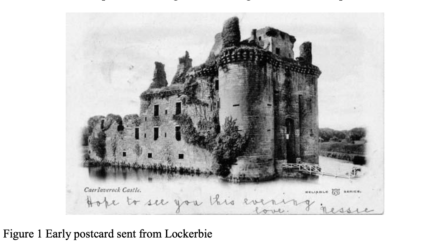 Figure 1 Early postcard sent from Lockerbie