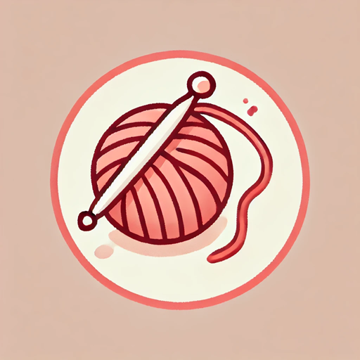 Illustration of a ball of pink yarn with a crochet hook and a loose strand of yarn.