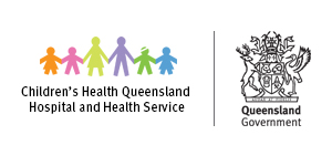 Logos for Children's Health Queensland Hospital and Health Service and Queensland Government
