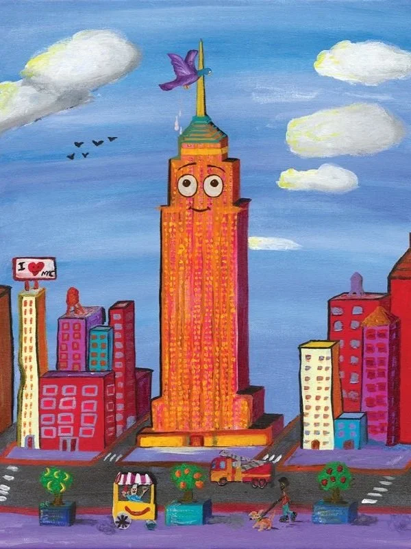 The Empire State Building. Acrylic on canvas (and mixed medium). From The Places I Love to Poop On