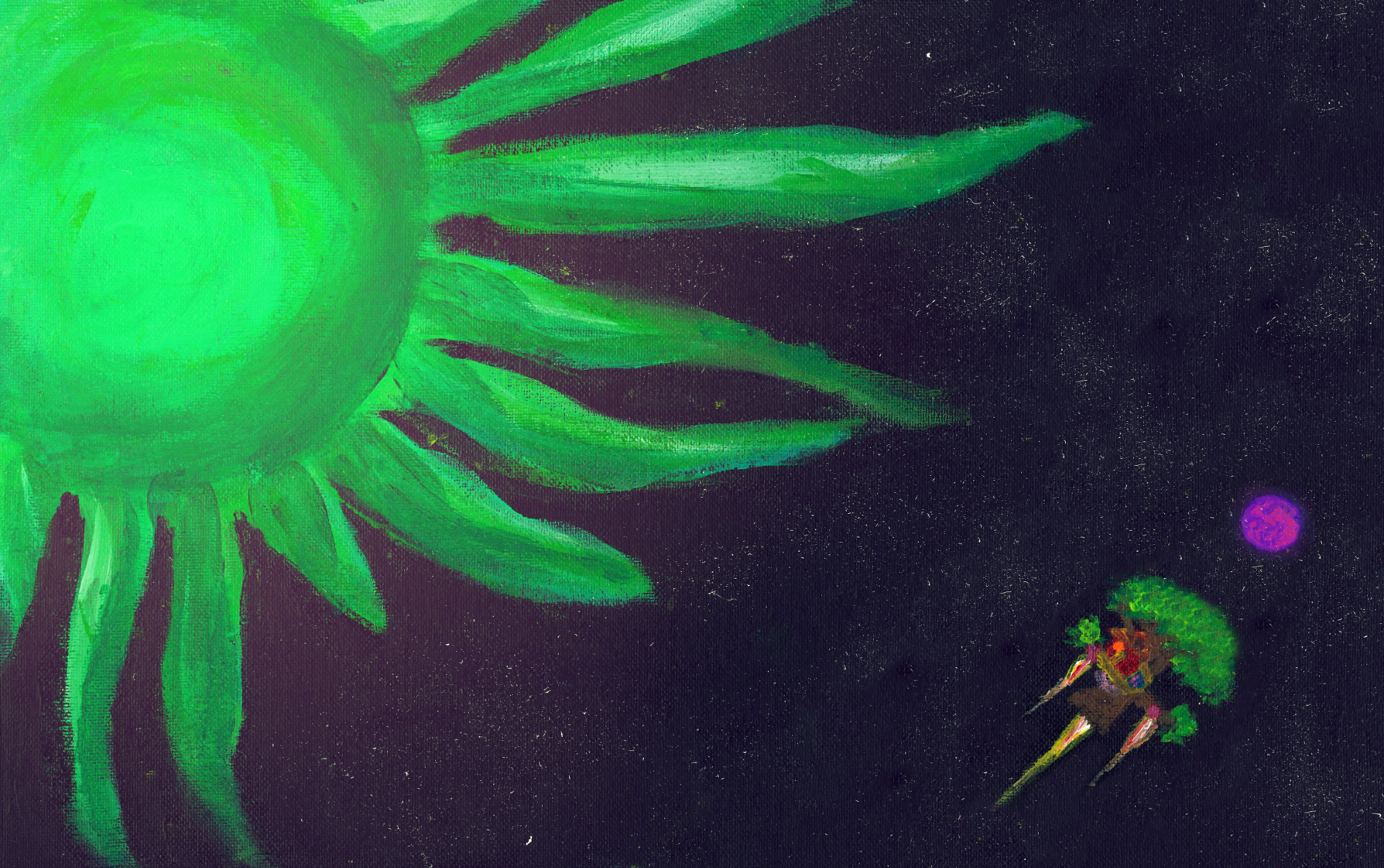 The Green Sun. Acrylic on canvas. From The Space Ticklers