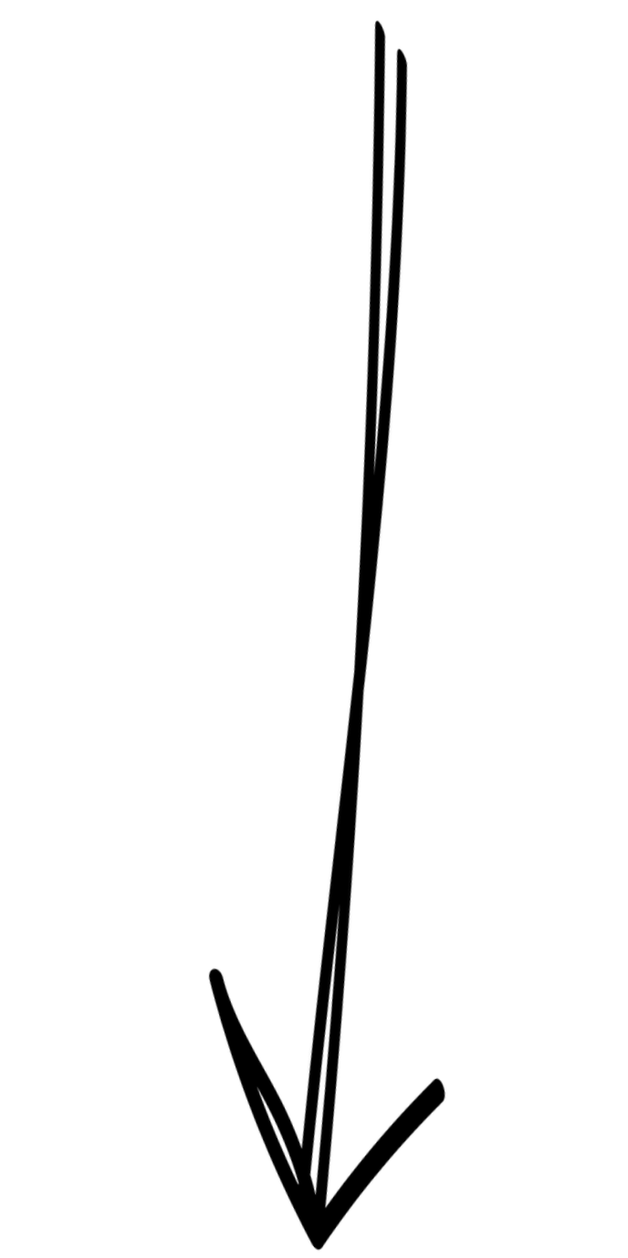 Black arrow pointing downward on a white background.