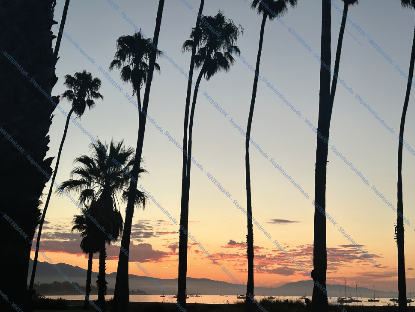 East Beach at Sunset, Santa Barbara, CA