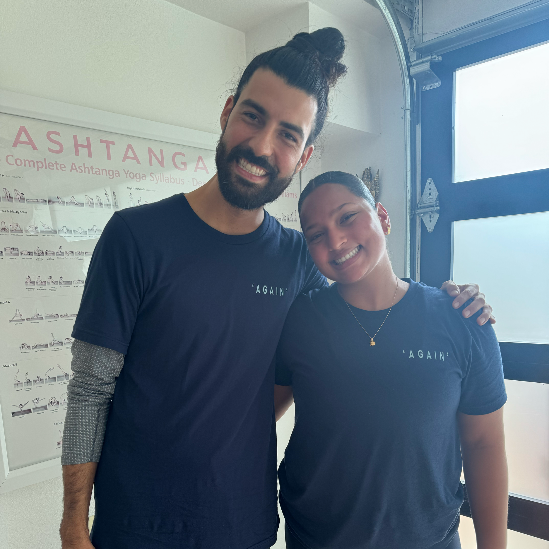 Caio Amaral and Sathu G. Jois after Yoga Therapy training