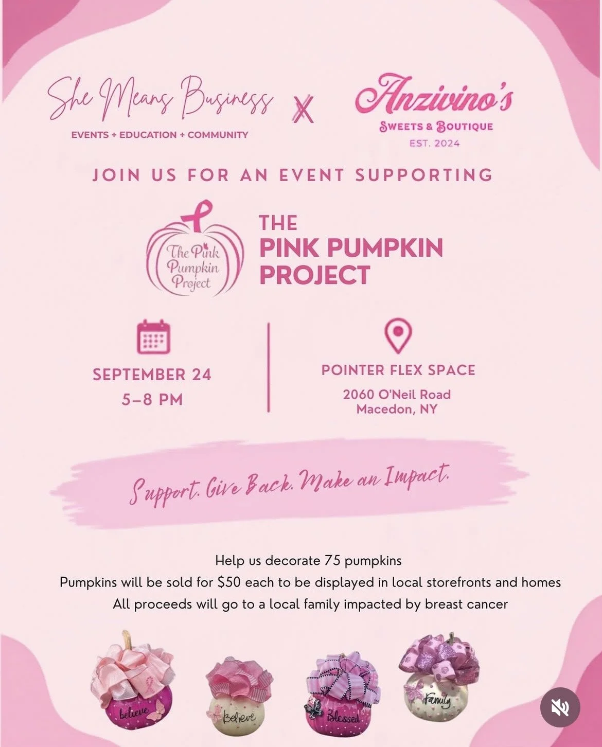She Means Business x Anzivino's | The Pink Pumpkin Project