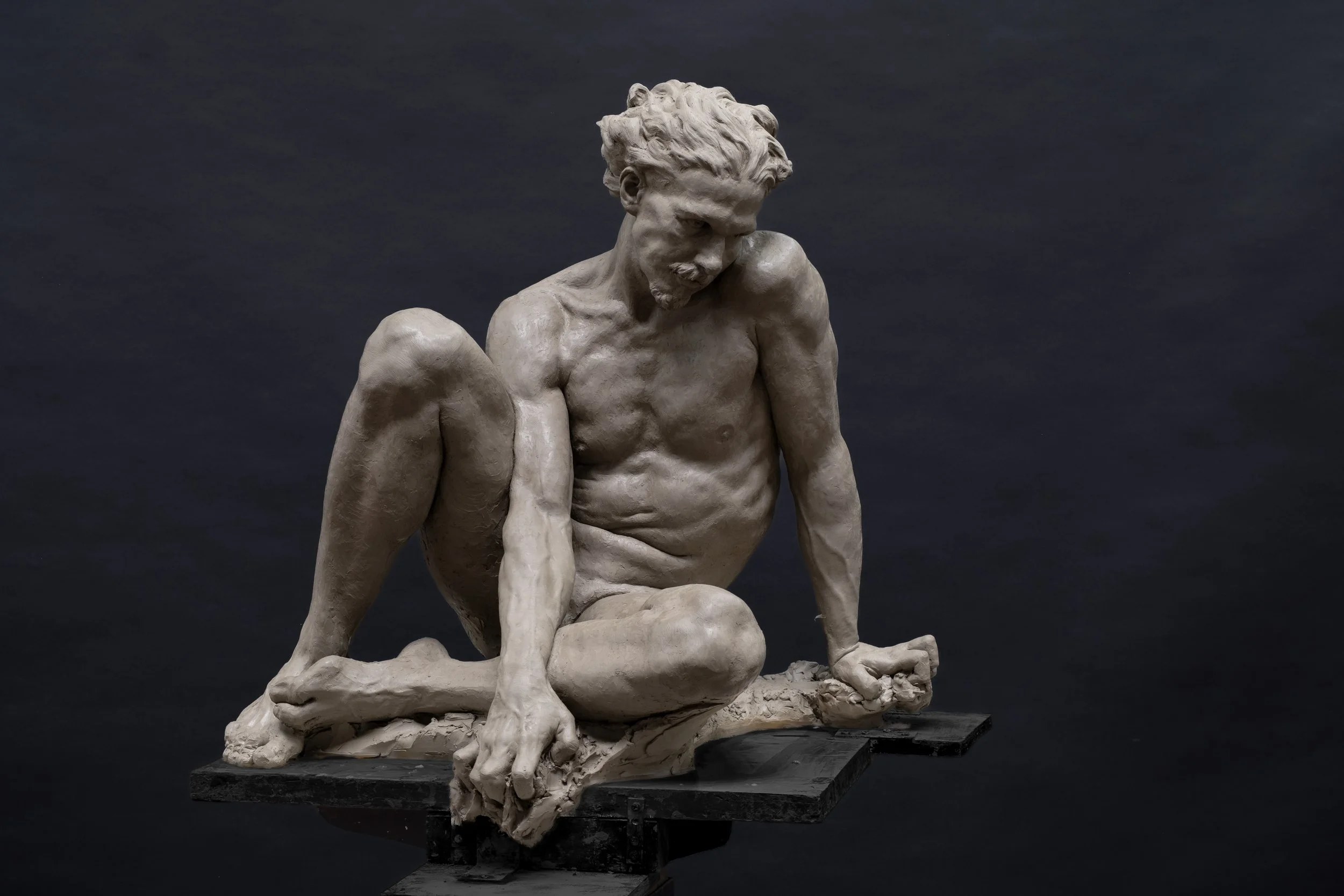 Ruben Astudillo, Advanced Sculpture, Third Year, 3-4 life-size seated pose 5.jpg