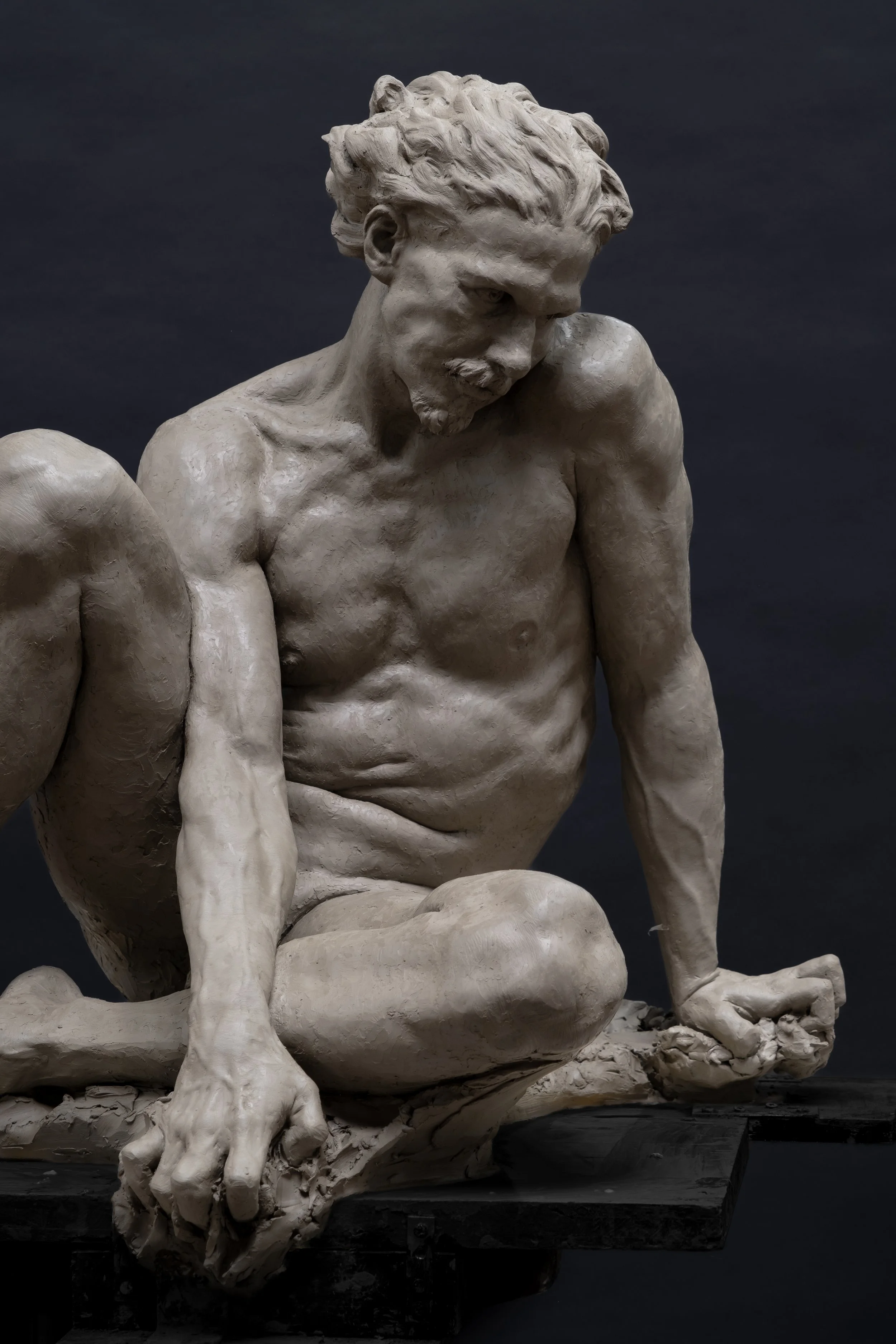 Ruben Astudillo, Advanced Sculpture, Third Year, 3-4 life-size seated pose 4.jpg