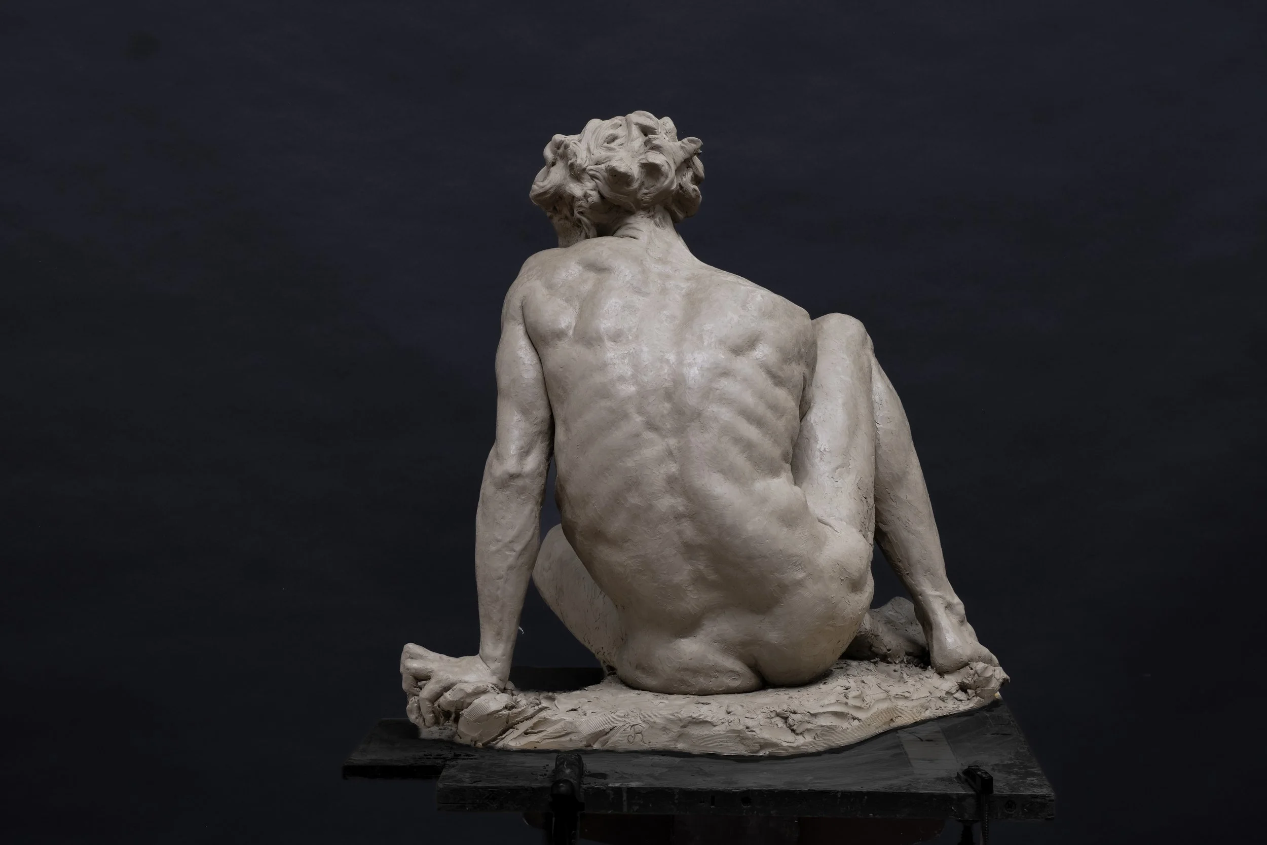 Ruben Astudillo, Advanced Sculpture, Third Year, 3-4 life-size seated pose 2.jpg