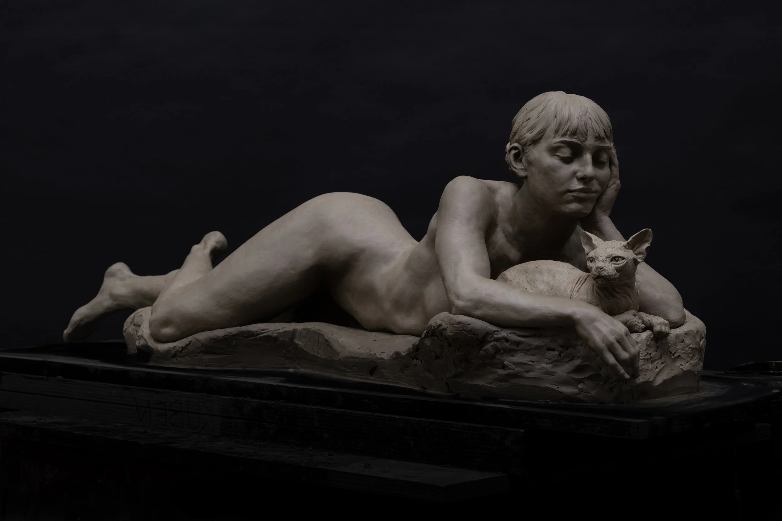 Ruben Astudillo, Advanced Sculpture, Third Year, 3-4 life-size reclining figure 2.jpg