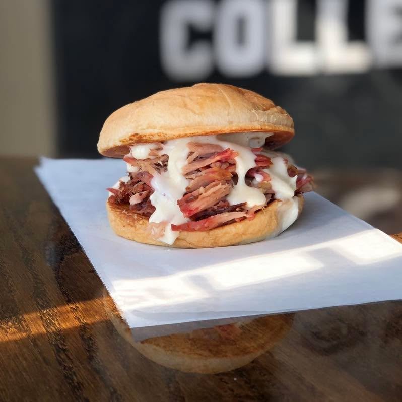 Get our Cheesy Pulled Pork Sandwich + Waffle  Fries &amp; Drink. $13.79 Open at 11am. Don&rsquo;t forget It&rsquo;s Free Dessert Friday!