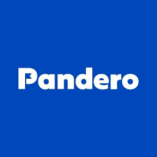 Logotipo azul con la palabra 'Pandero' en letras blancas.