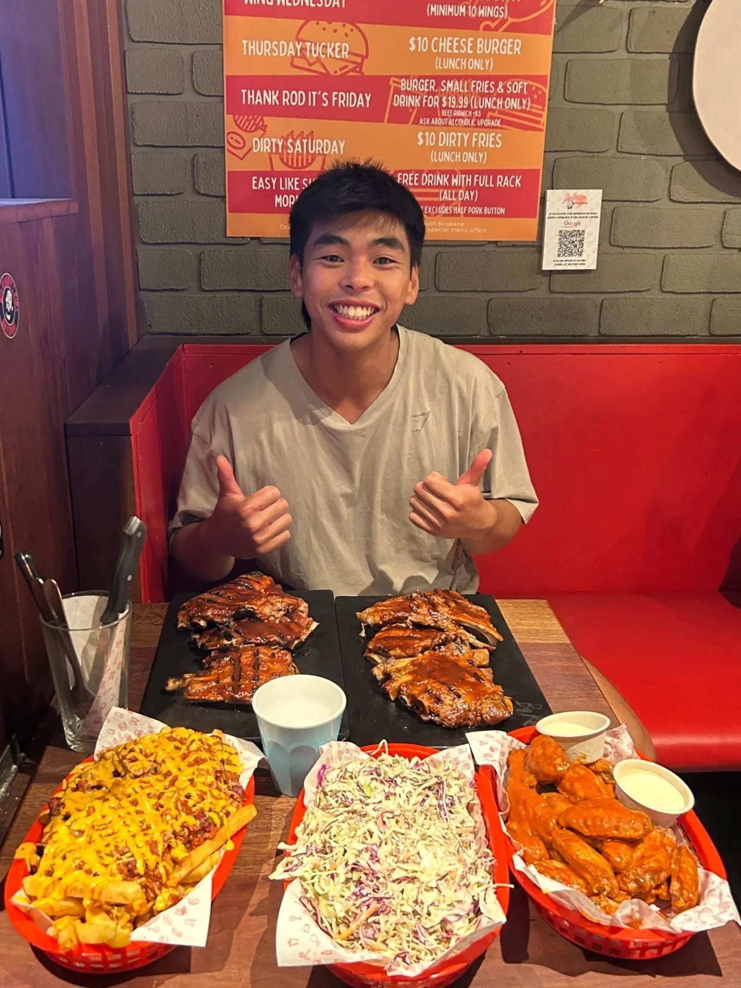 So Close, Yet So Full&hellip; 🍖📯💪

He came, he saw, and he almost conquered the Hungry Horn Challenge&hellip; but the wings and the last few bites of chilli fries? Yeah, they had other ideas. 😅

Think you've got the stomach to do what he couldn&r