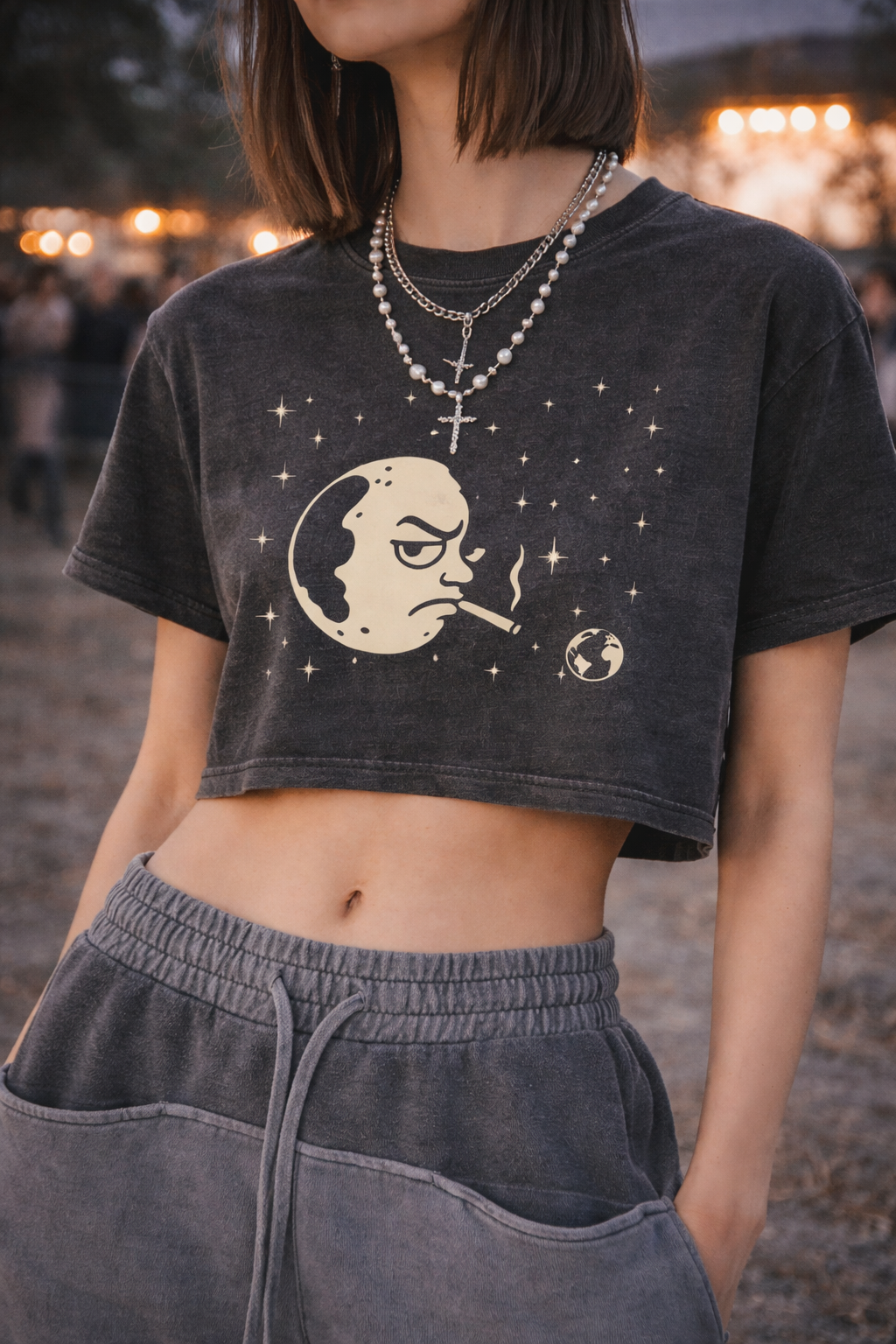 Waning Gibbous Women's Crop T