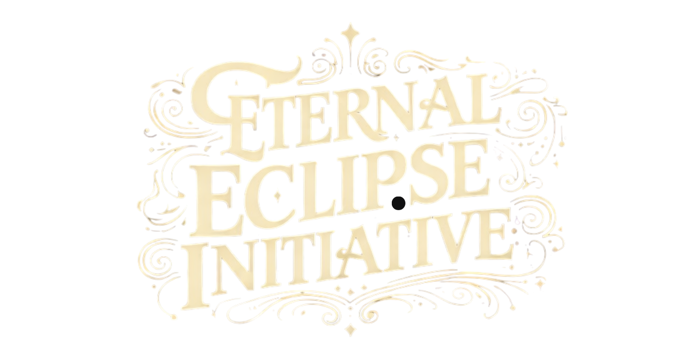 Decorative text that reads 'Eternal Eclipse Initative' in a fancy, vintage style with floral accents.