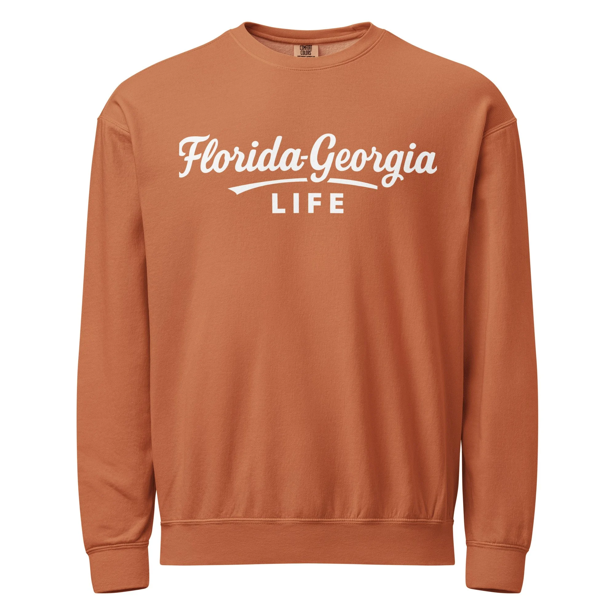 Unisex garment-dyed fleece crewneck sweatshirt