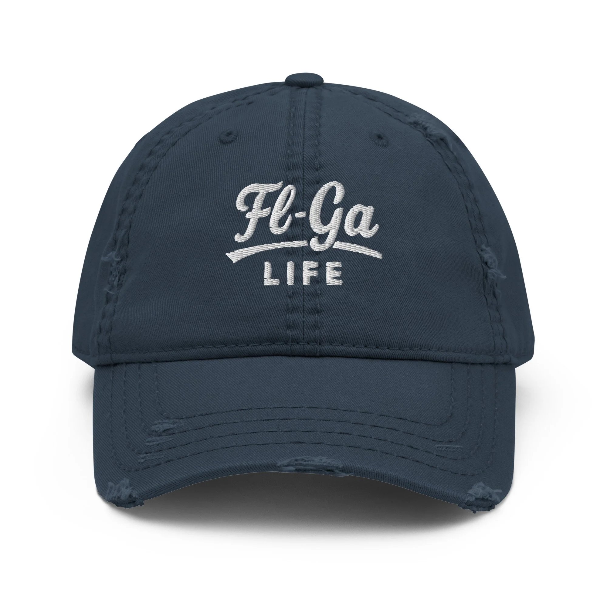 Distressed Embroidered "Fl-Ga Life" Vintage Cap