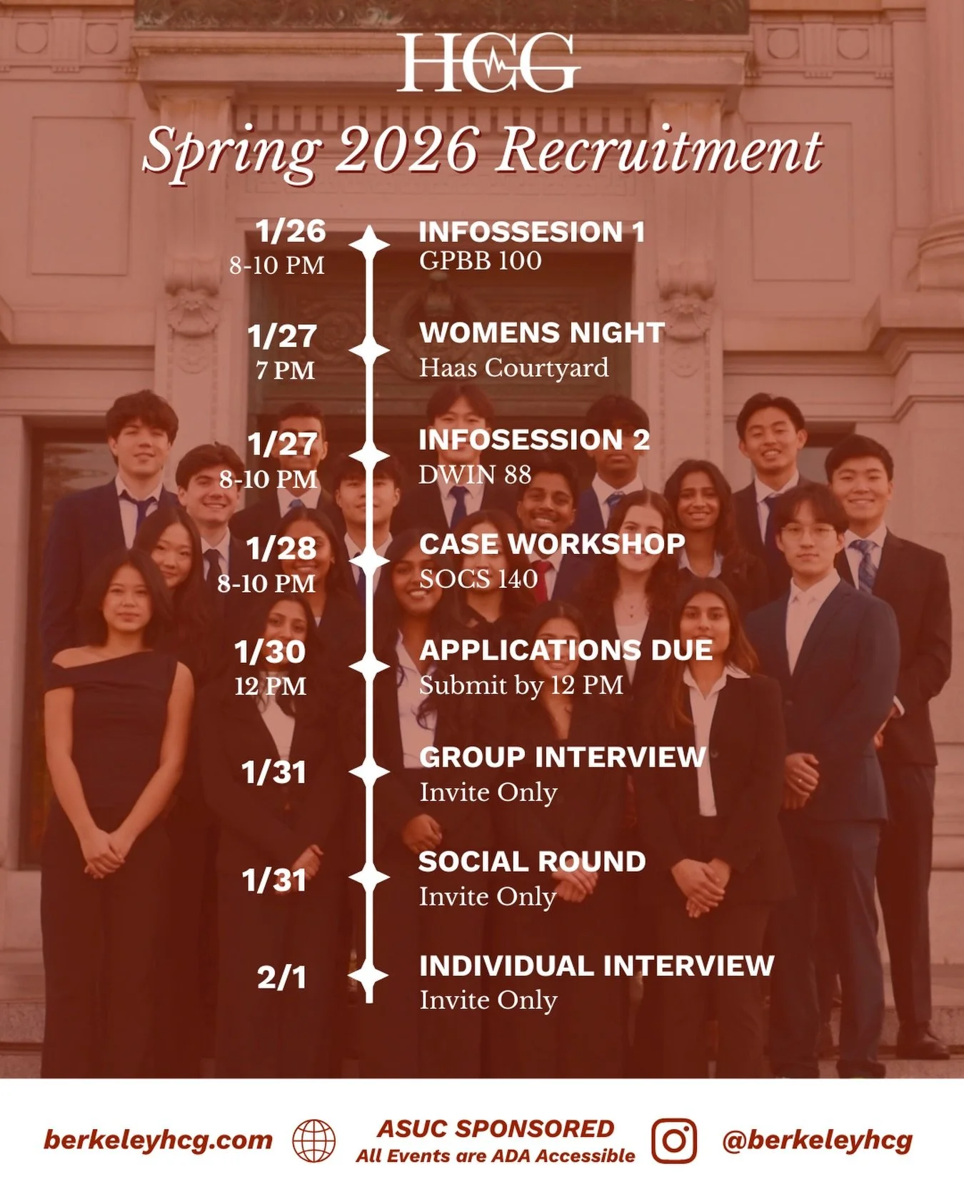 Here is our schedule for Spring 2026 recruitment🕺🕺