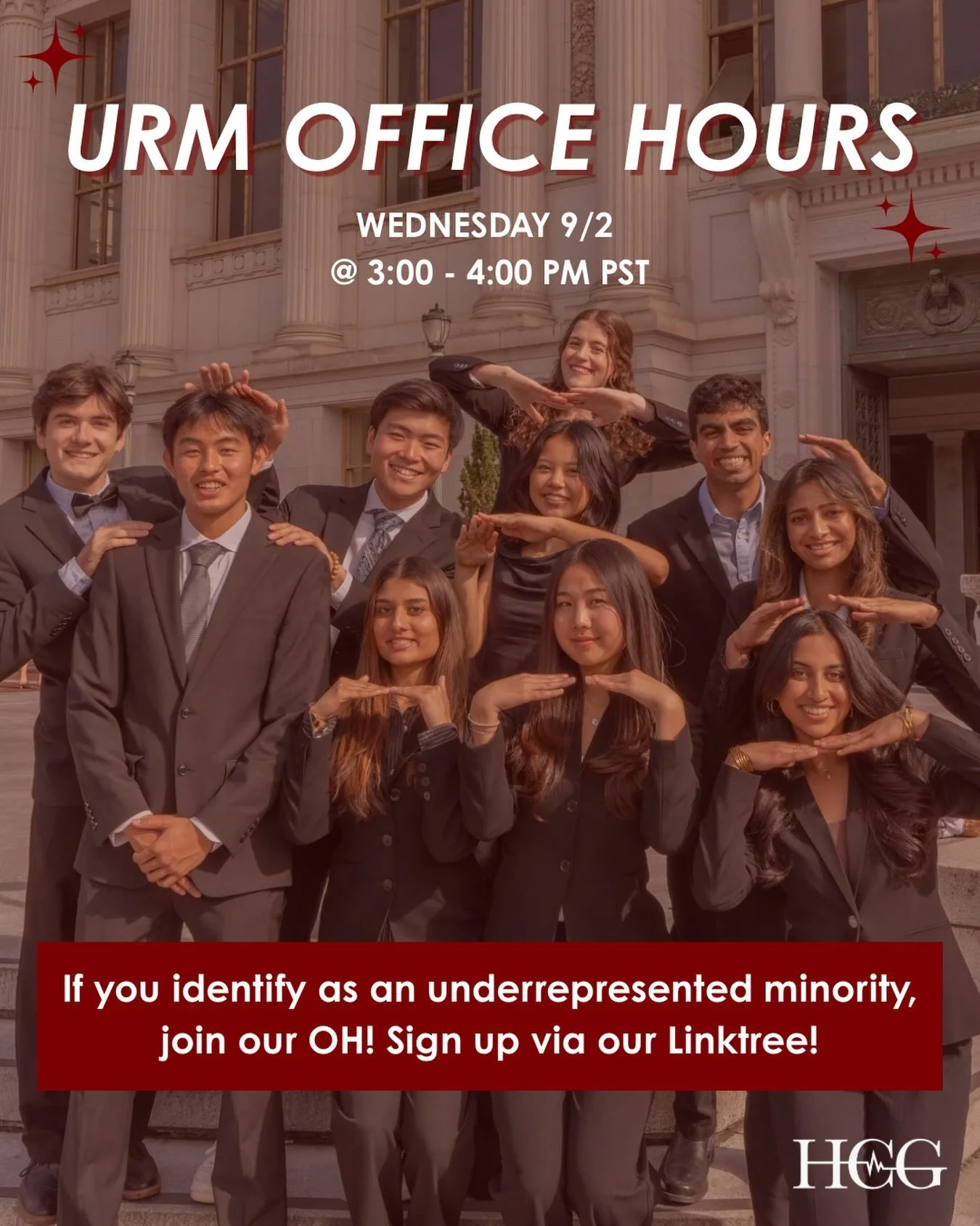 If you identify as an underrepresented minority, be sure to sign up for our URM office hours! Here, you&rsquo;ll be able to ask questions about the application process!!