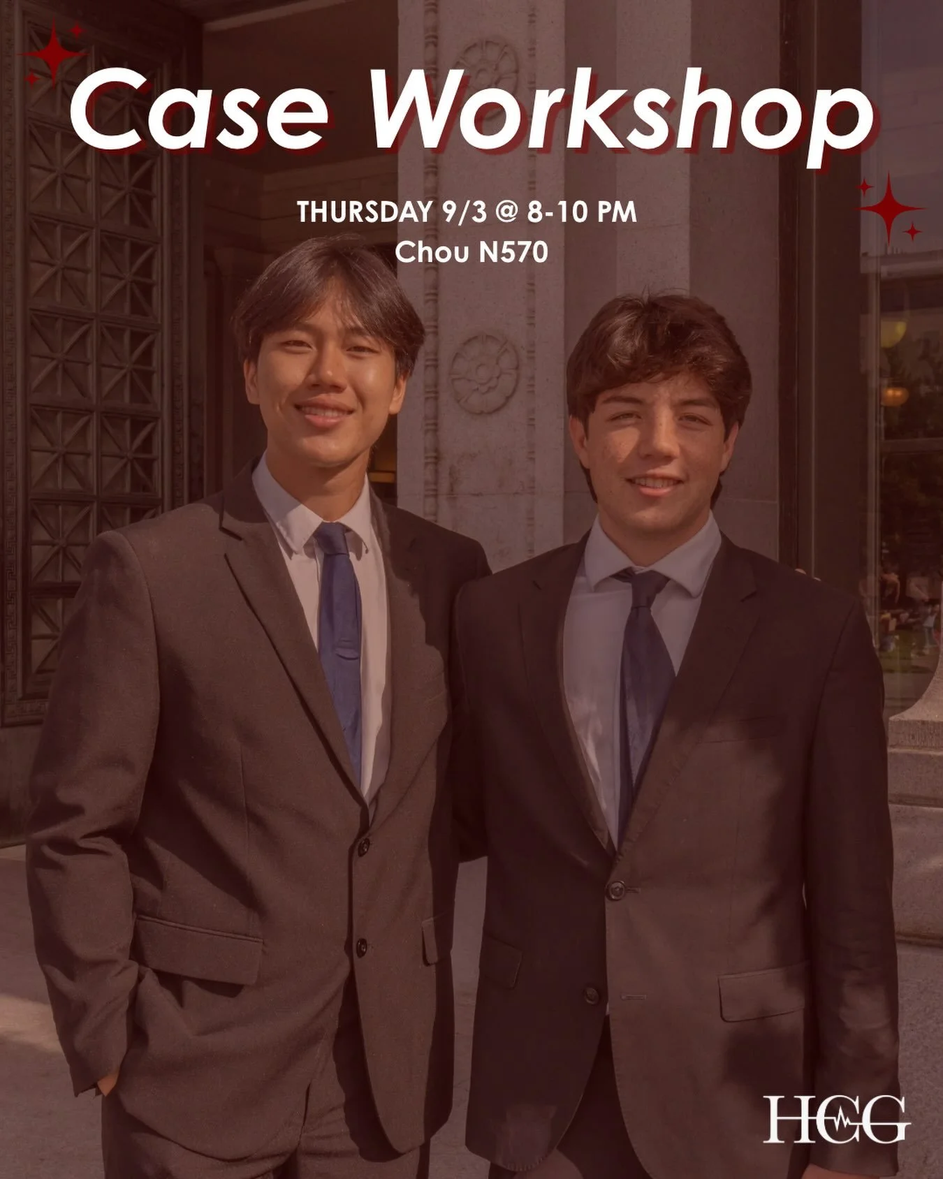 Be sure to join us TONIGHT at Case Workshop!! We will be located at Chou Hall in Room N570!! We look forward to see you all there!!