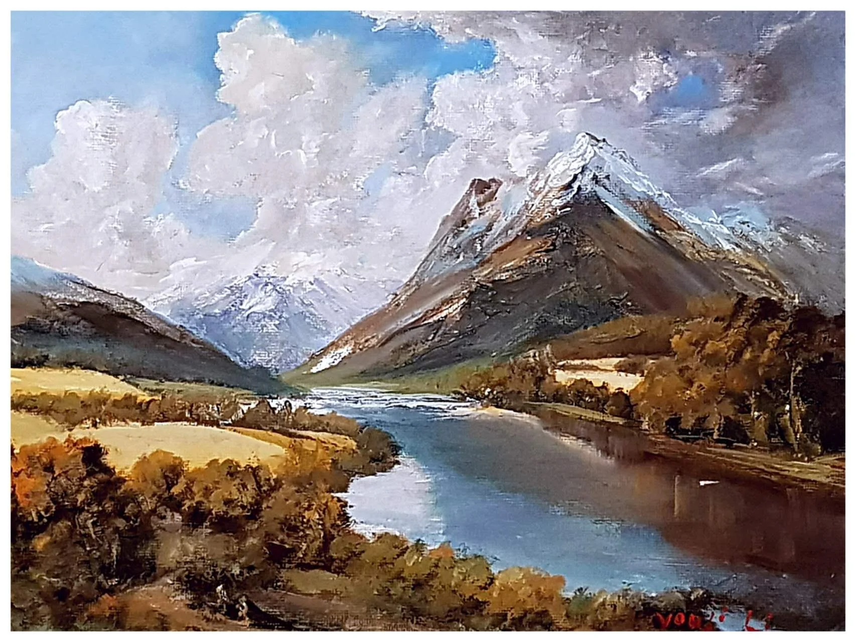 River Valley with Twin Peaks