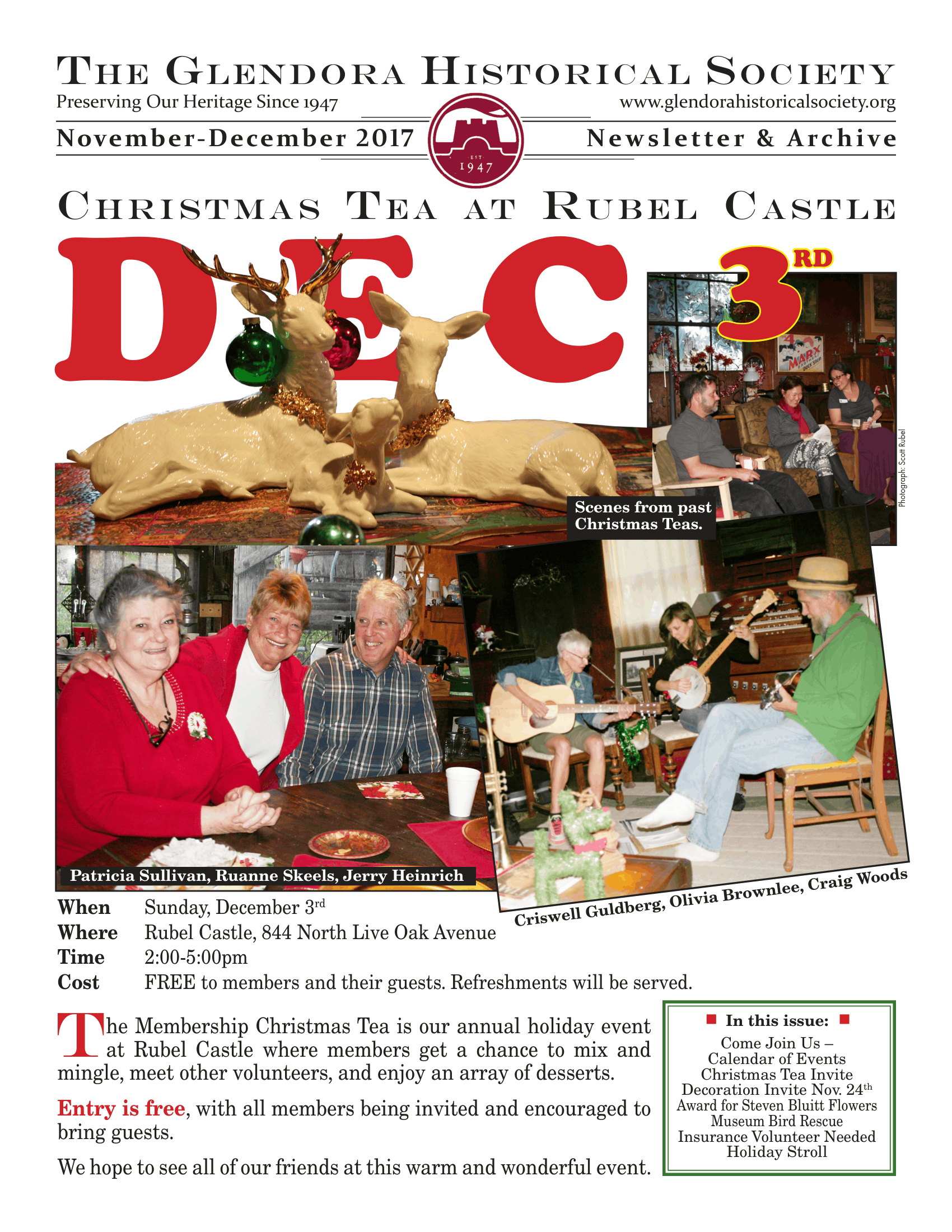 Christmas Tea at Rubel Castle