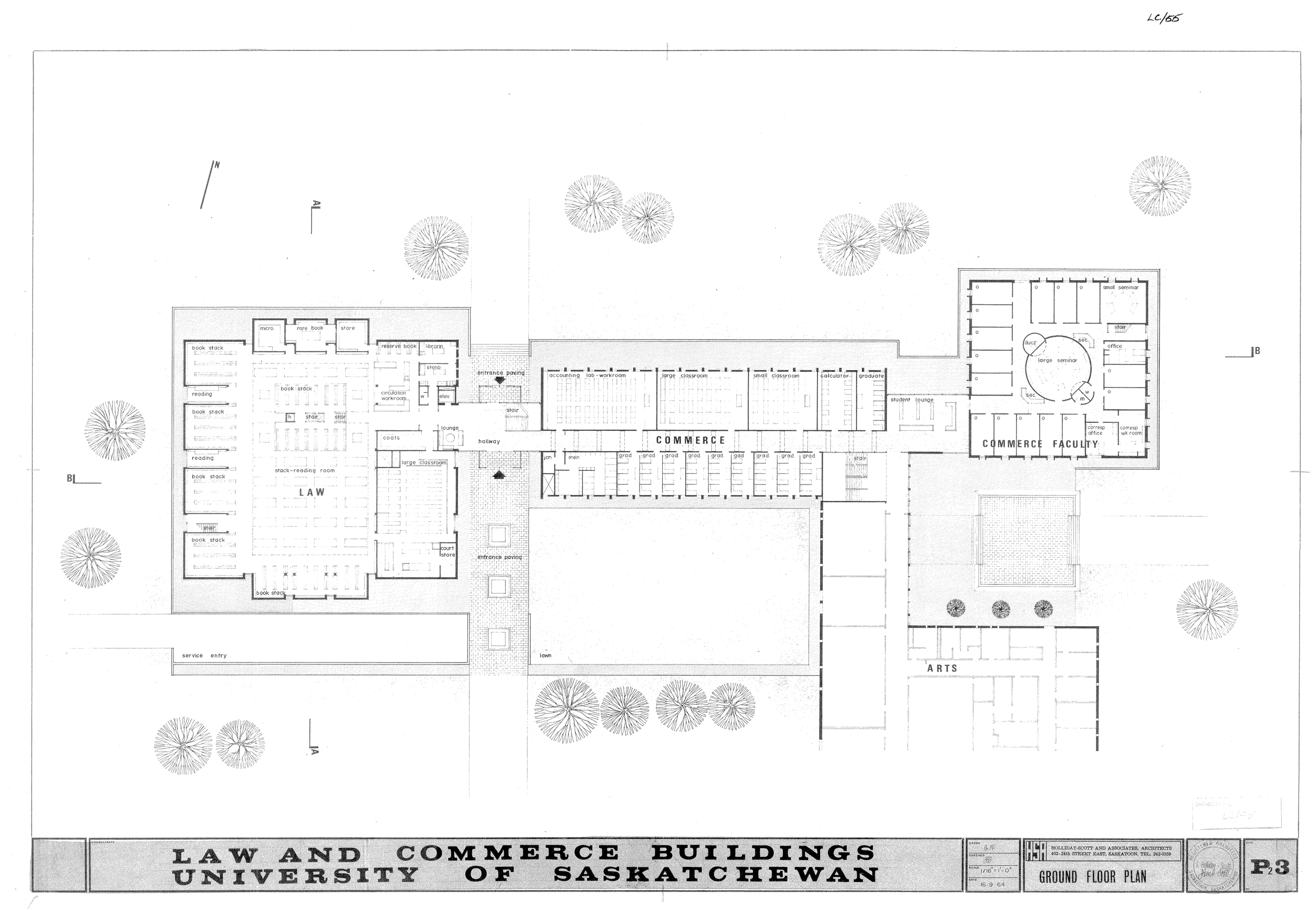 Ground floor plan of the Law & Commerce Building