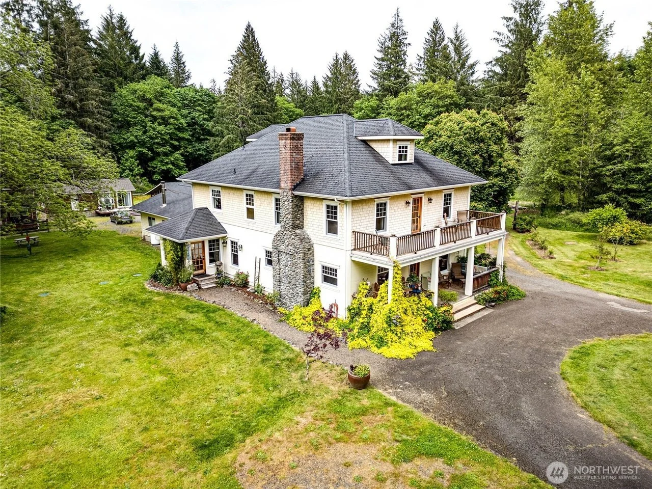 The main house and kitchen