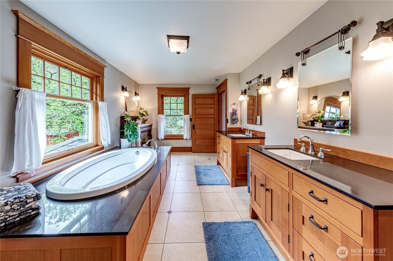 The master suite bathroom