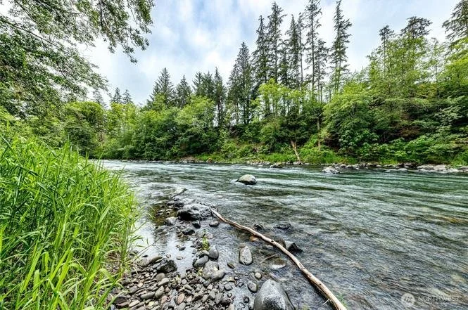 The Sol Duc River runs right alongside the property