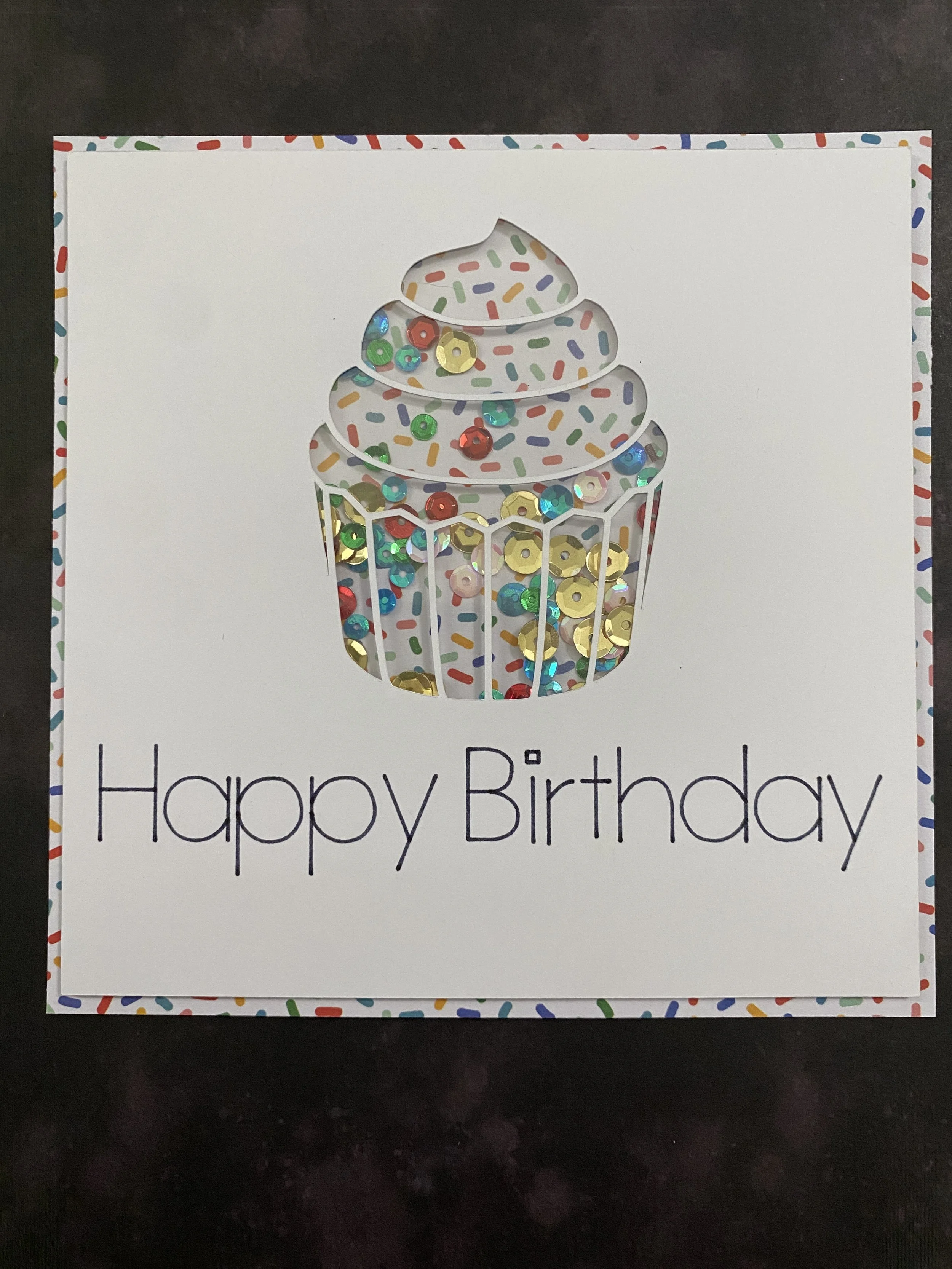 Sprinkle Cupcake Birthday Shaker Card