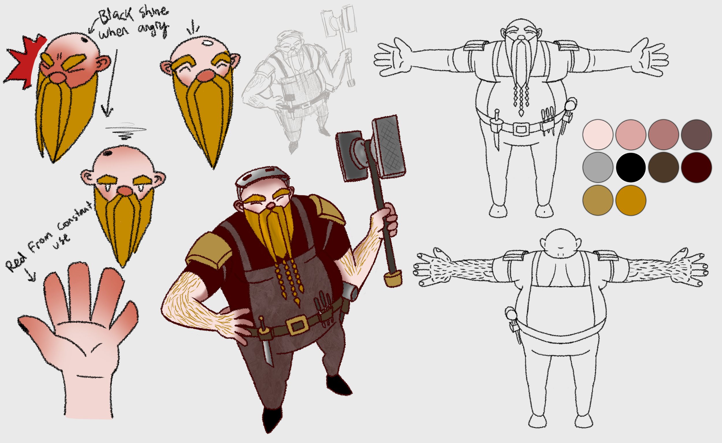 The Blacksmith, an early concept of character design for me. (2022)