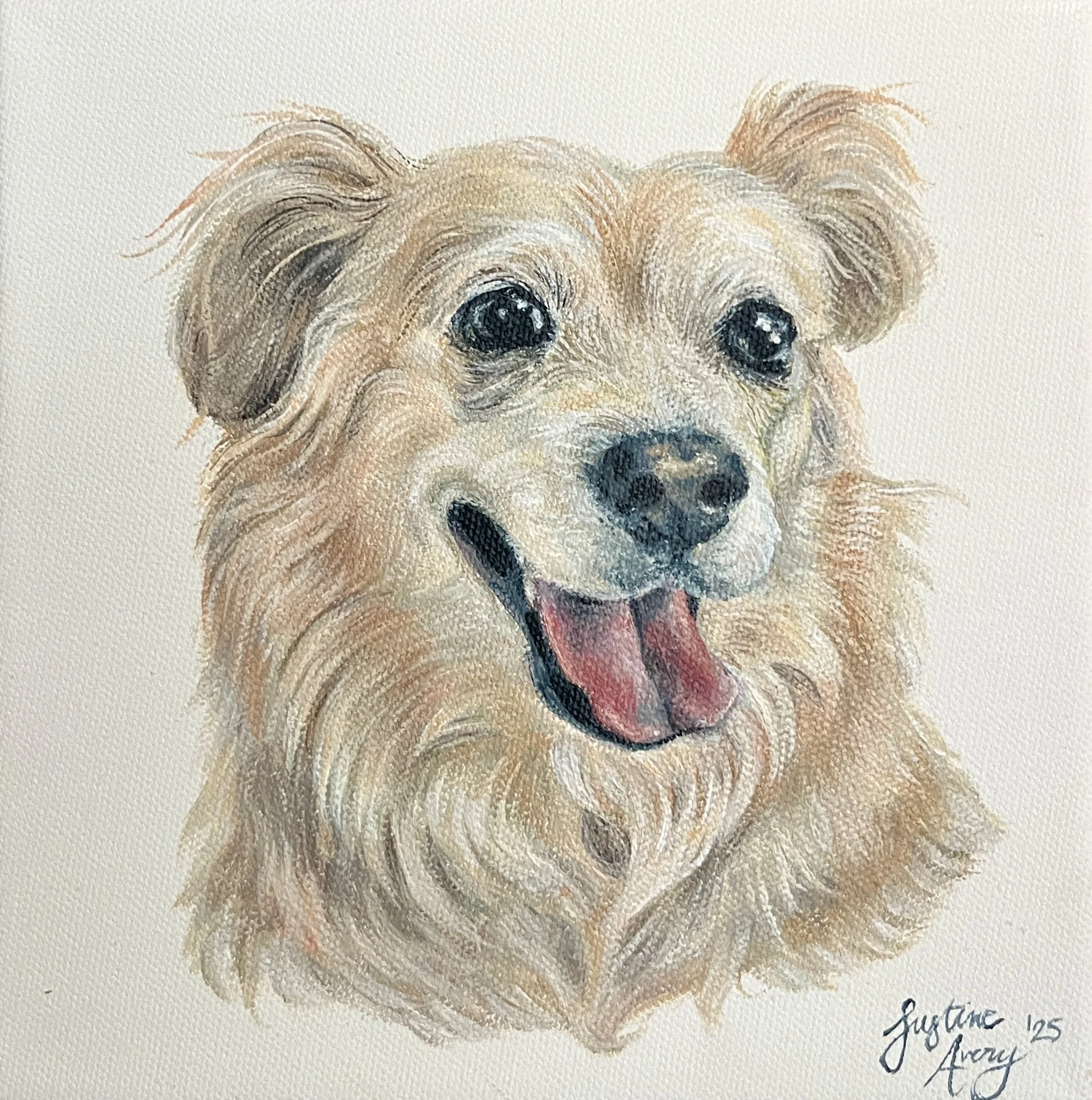   Untitled  , Acrylic on Canvas, 8"x8", 2025.