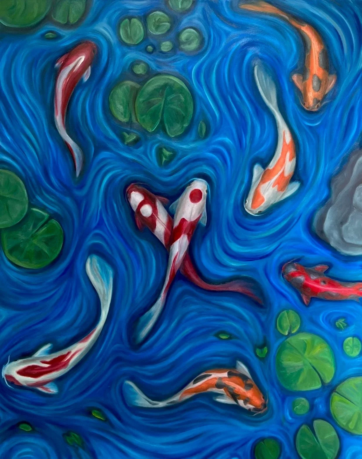   Koi  , Oil on Canvas, 2022.
