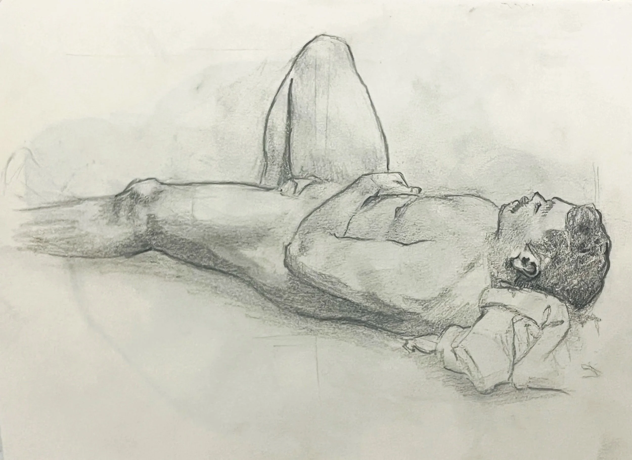   Rested  , Graphite on paper, 2025.