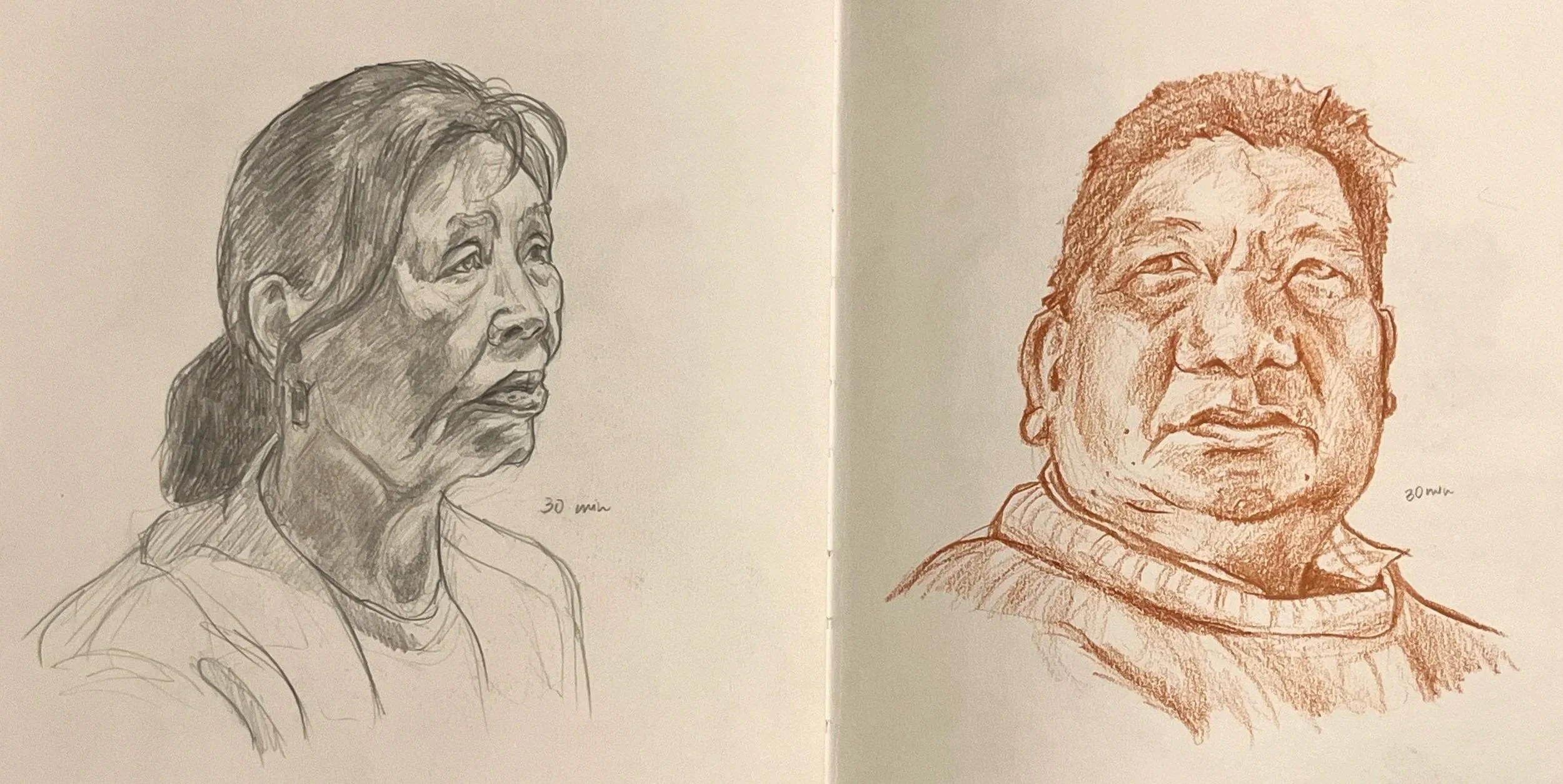   Portrait Study  , Graphite and Colored Pencil on paper, 2025.