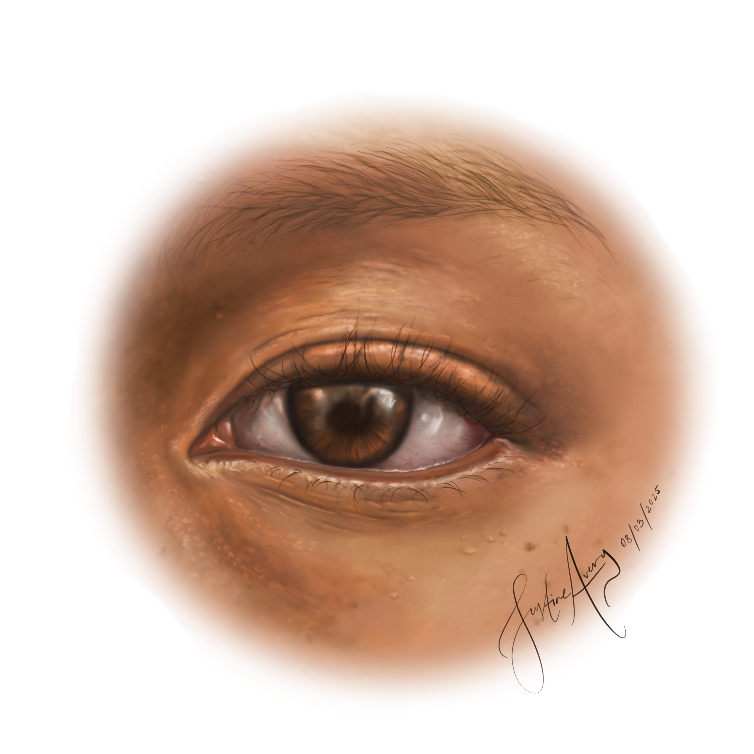   Eye Study  , Adobe Photoshop, 2025.

 First painting in Adobe photoshop, exploring tools such as mixer brush, dodge, burn, and sponge tools. 