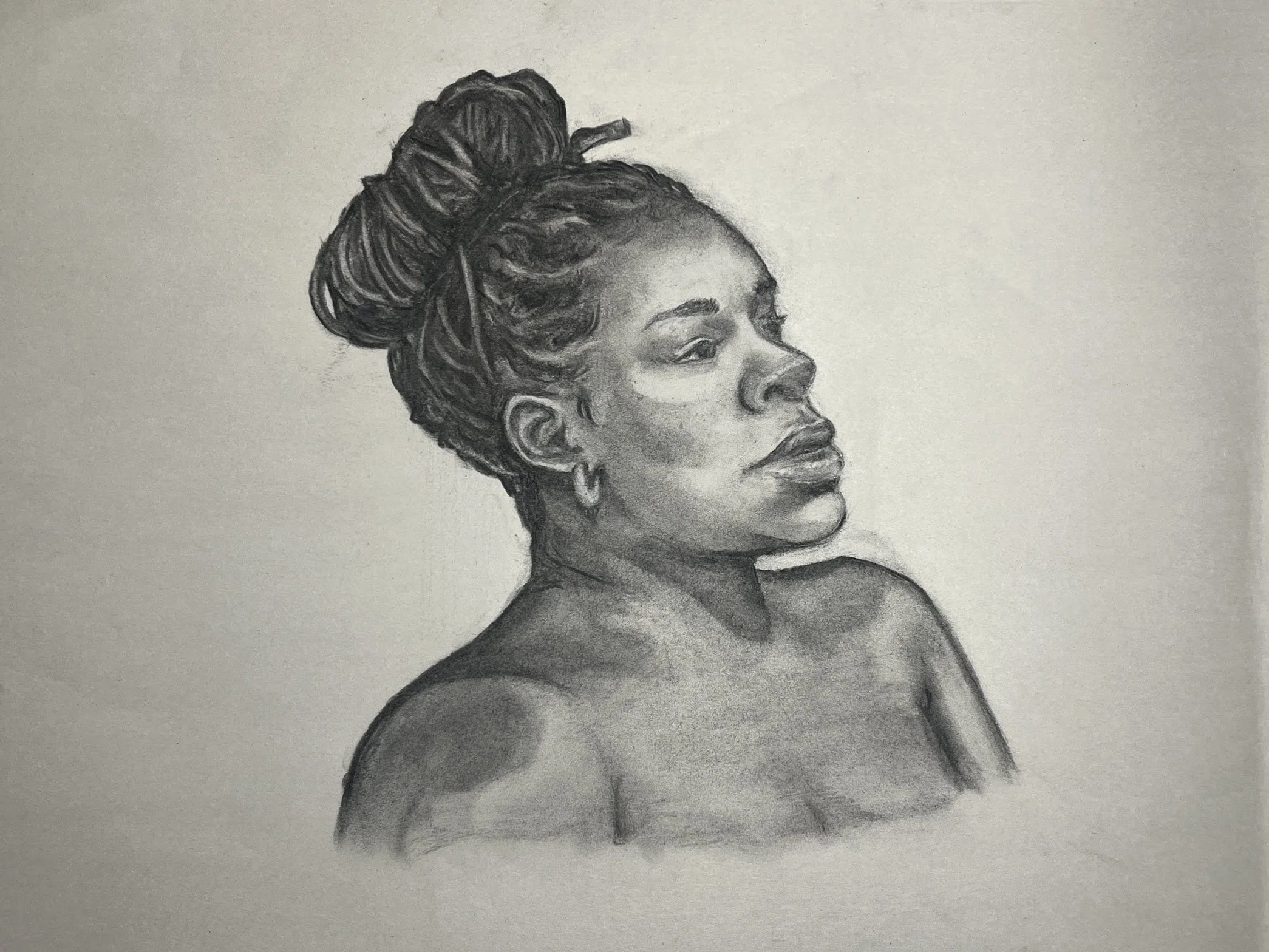  Untitled  , Charcoal on paper, 2024.