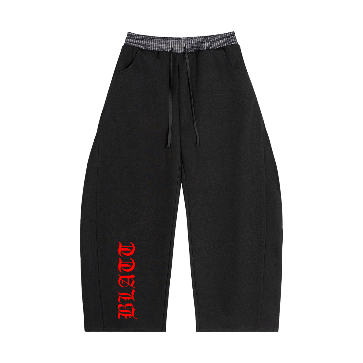Plaid Waistband Barrel Sweatpants