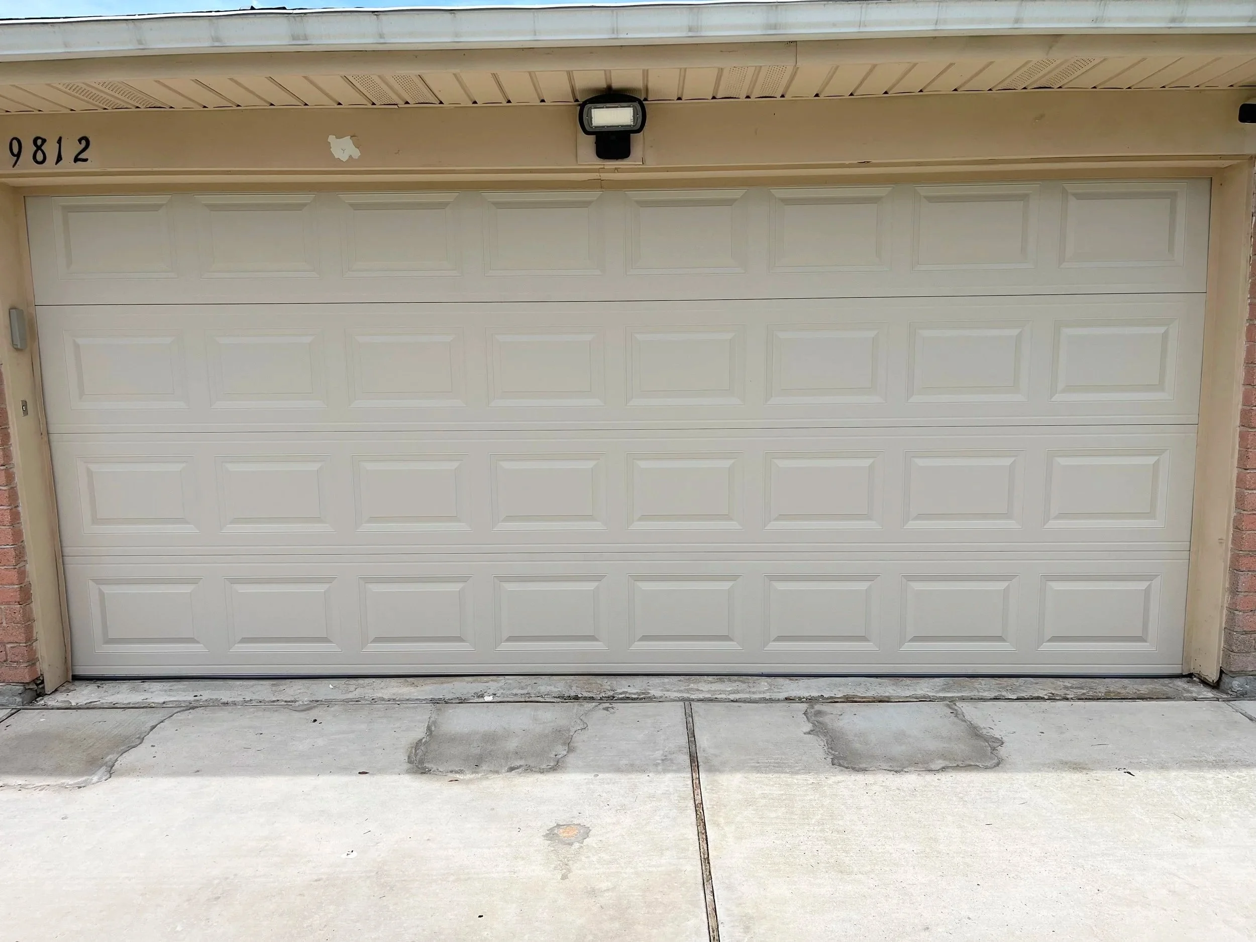 Almond garage door