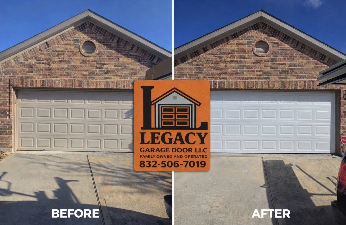 Professional garage door installation by Legacy Garage Door LLC in Houston Texas with owner-operated service and high-quality workmanship.